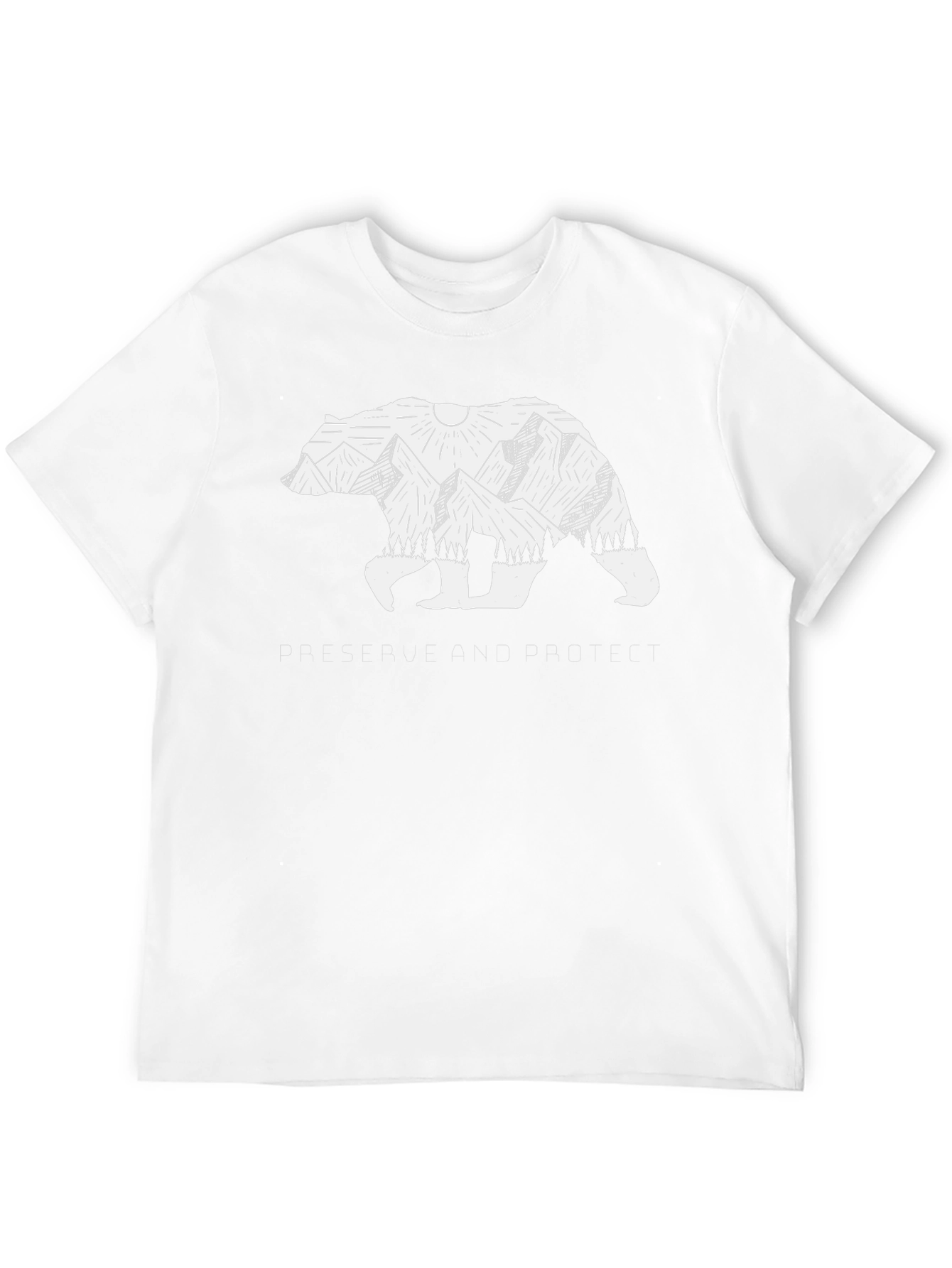 Bear & Mountain Graphic Tee - Black Unisex T-Shirt