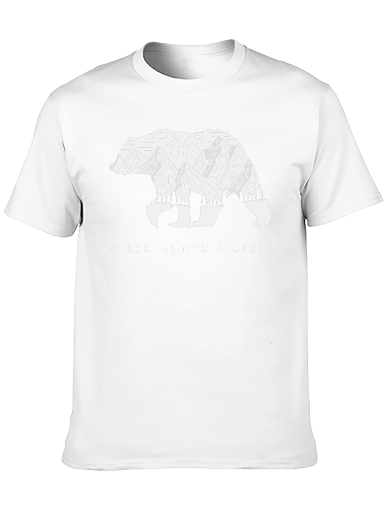 Bear & Mountain Graphic Tee - Black Unisex T-Shirt