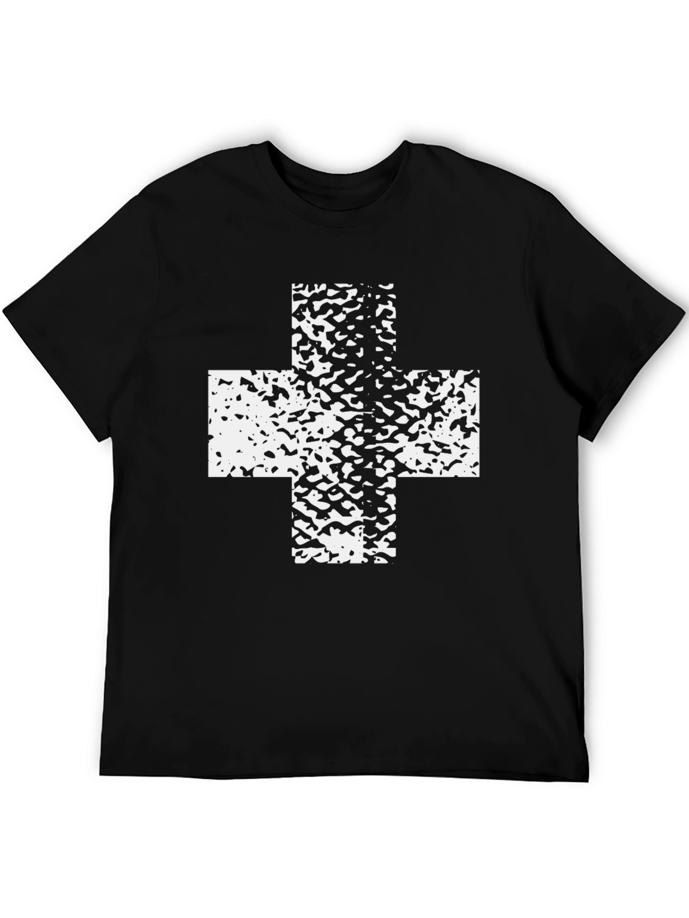 Abstract Cross Graphic Black T-Shirt