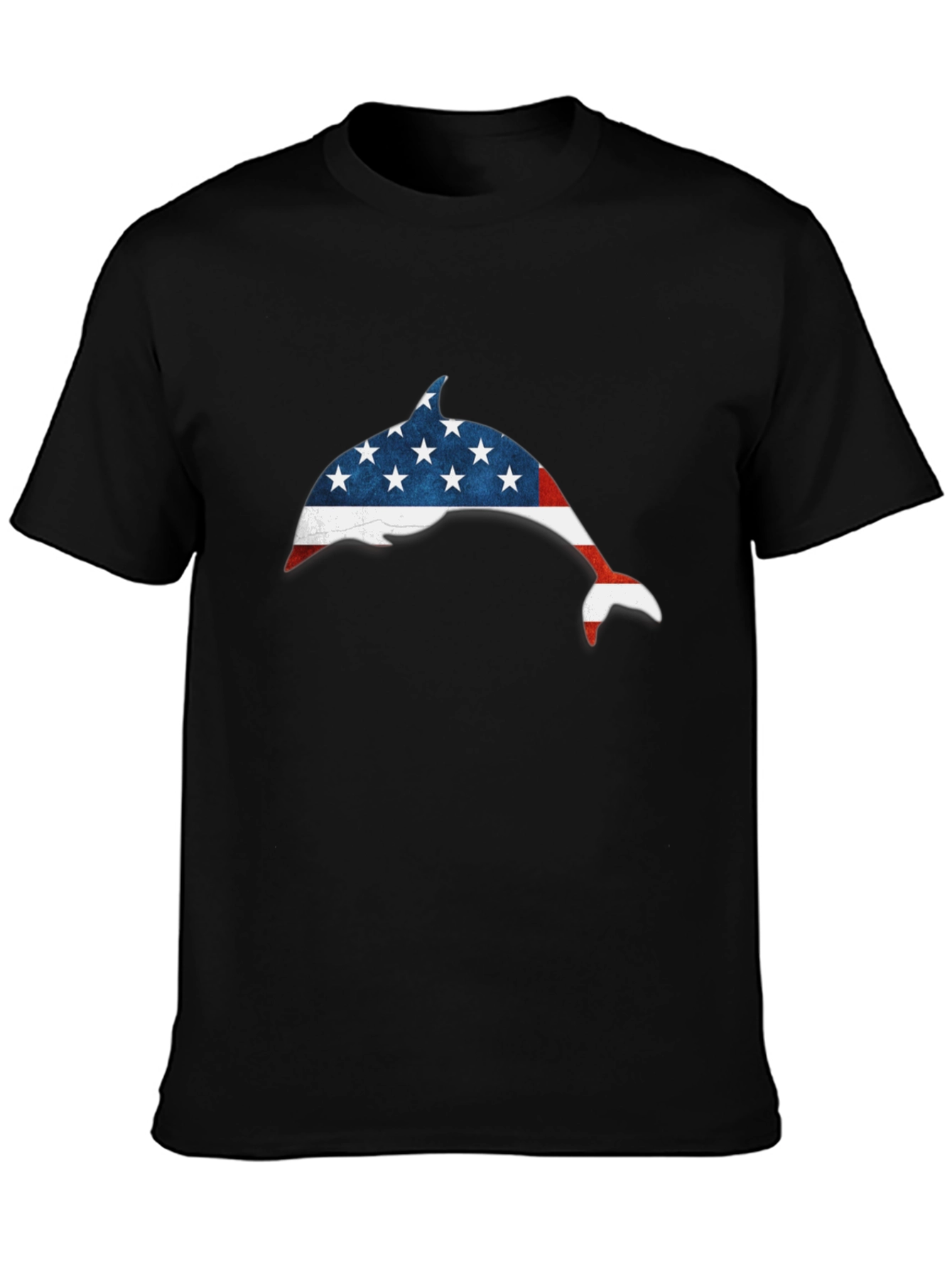 American Flag Dolphin Graphic Tee - Patriotic USA Pride