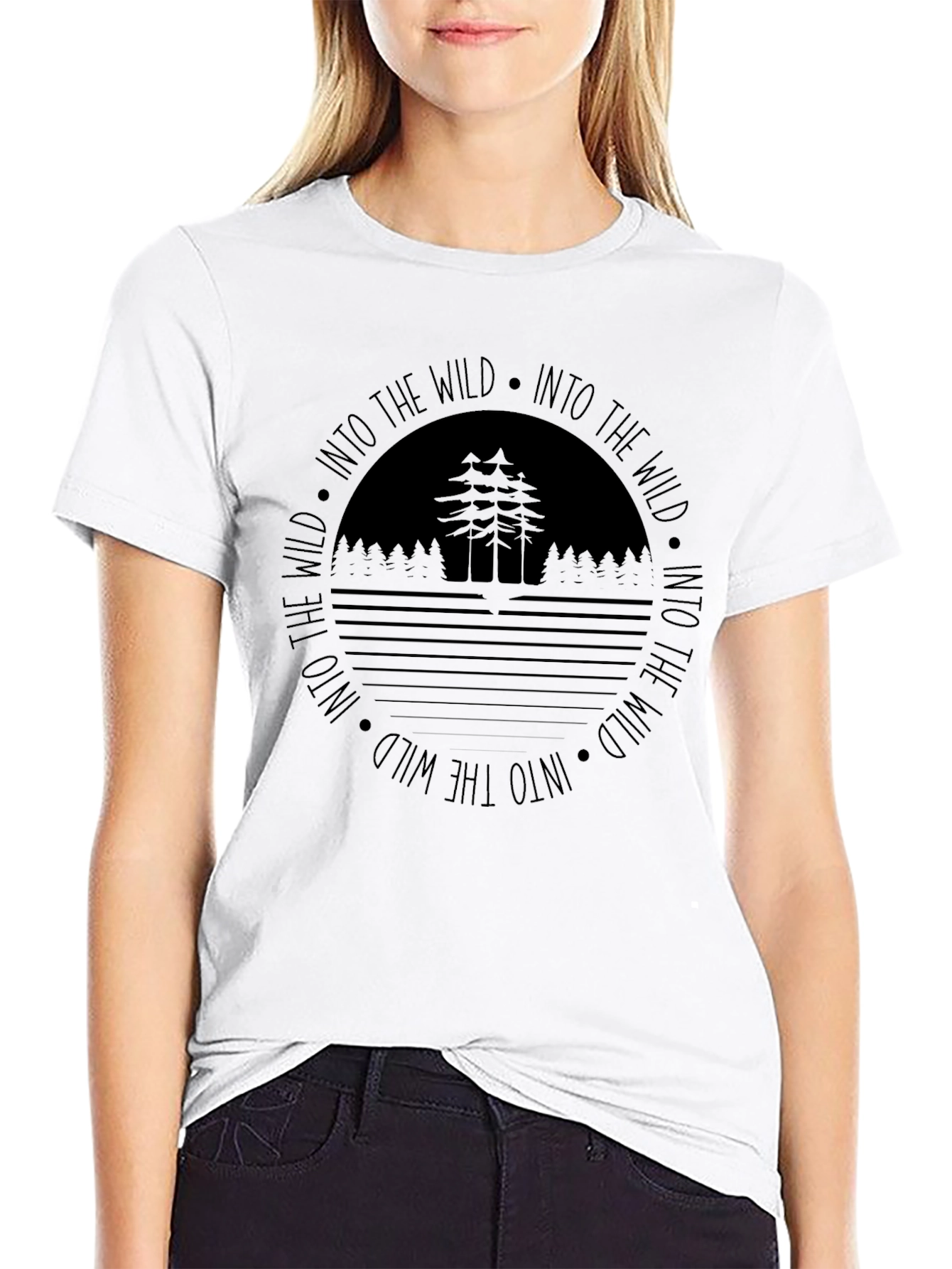 Into The Wild Graphic Black T-Shirt