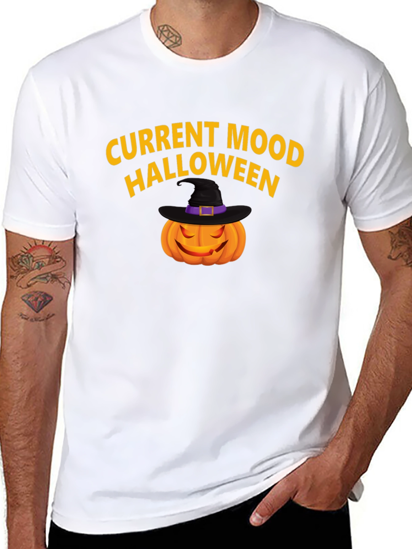 Halloween Mood T-Shirt - Pumpkin Witch Hat