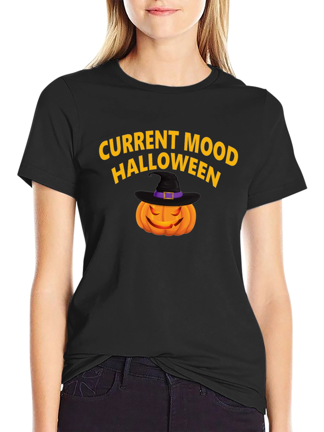 Halloween Mood T-Shirt - Pumpkin Witch Hat