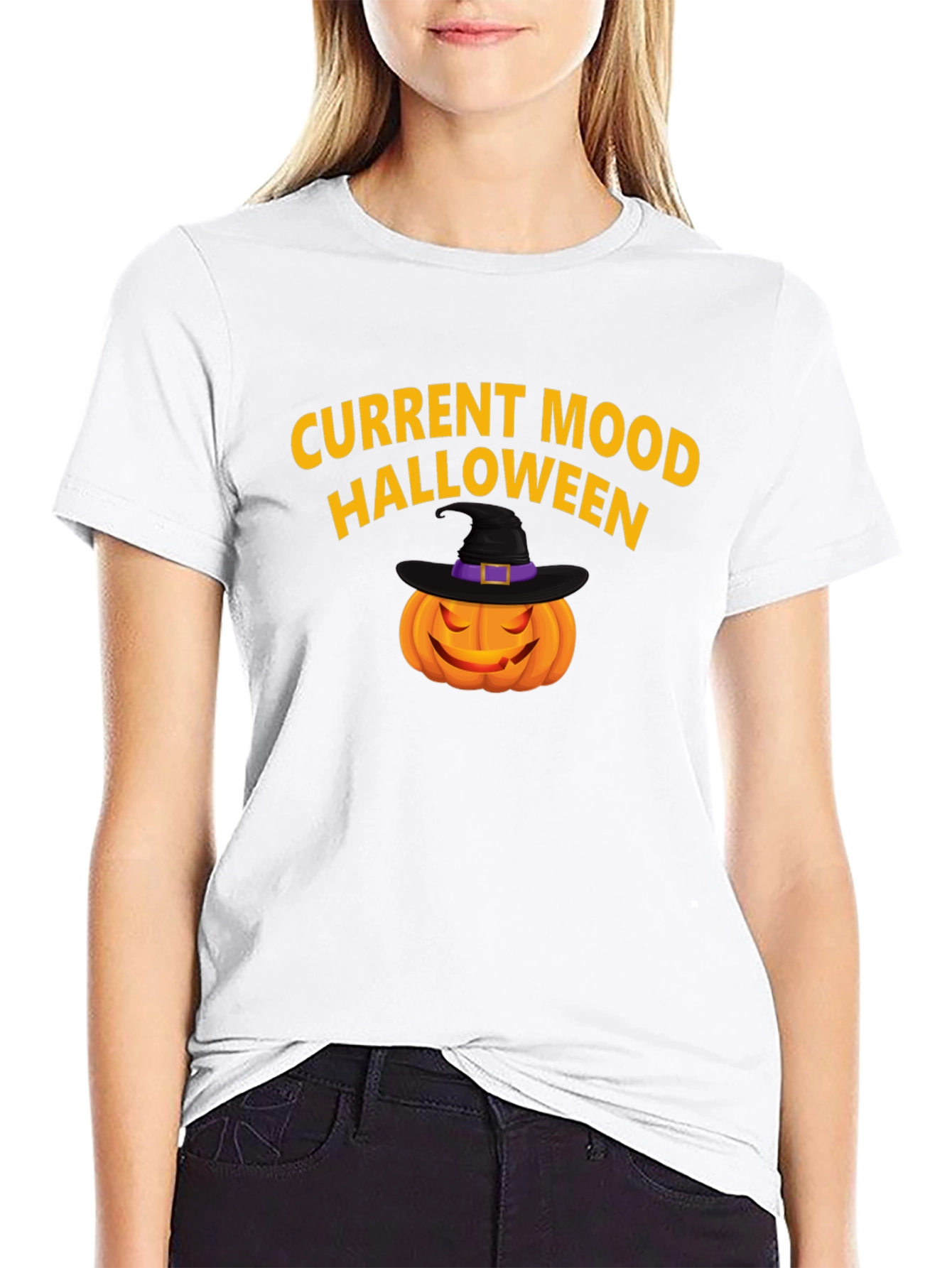 Halloween Mood T-Shirt - Pumpkin Witch Hat
