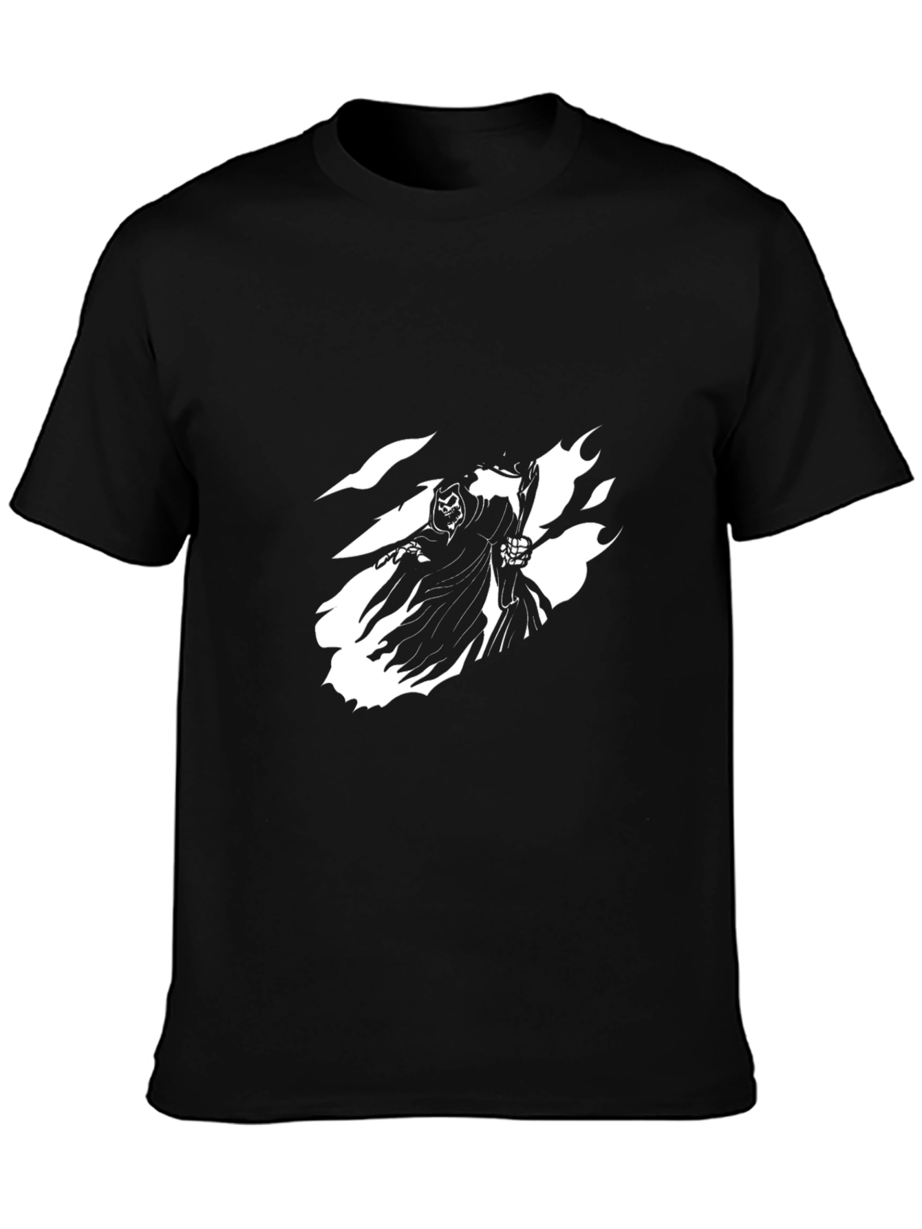 Grim Reaper Graphic Tee - Black Cotton T-Shirt