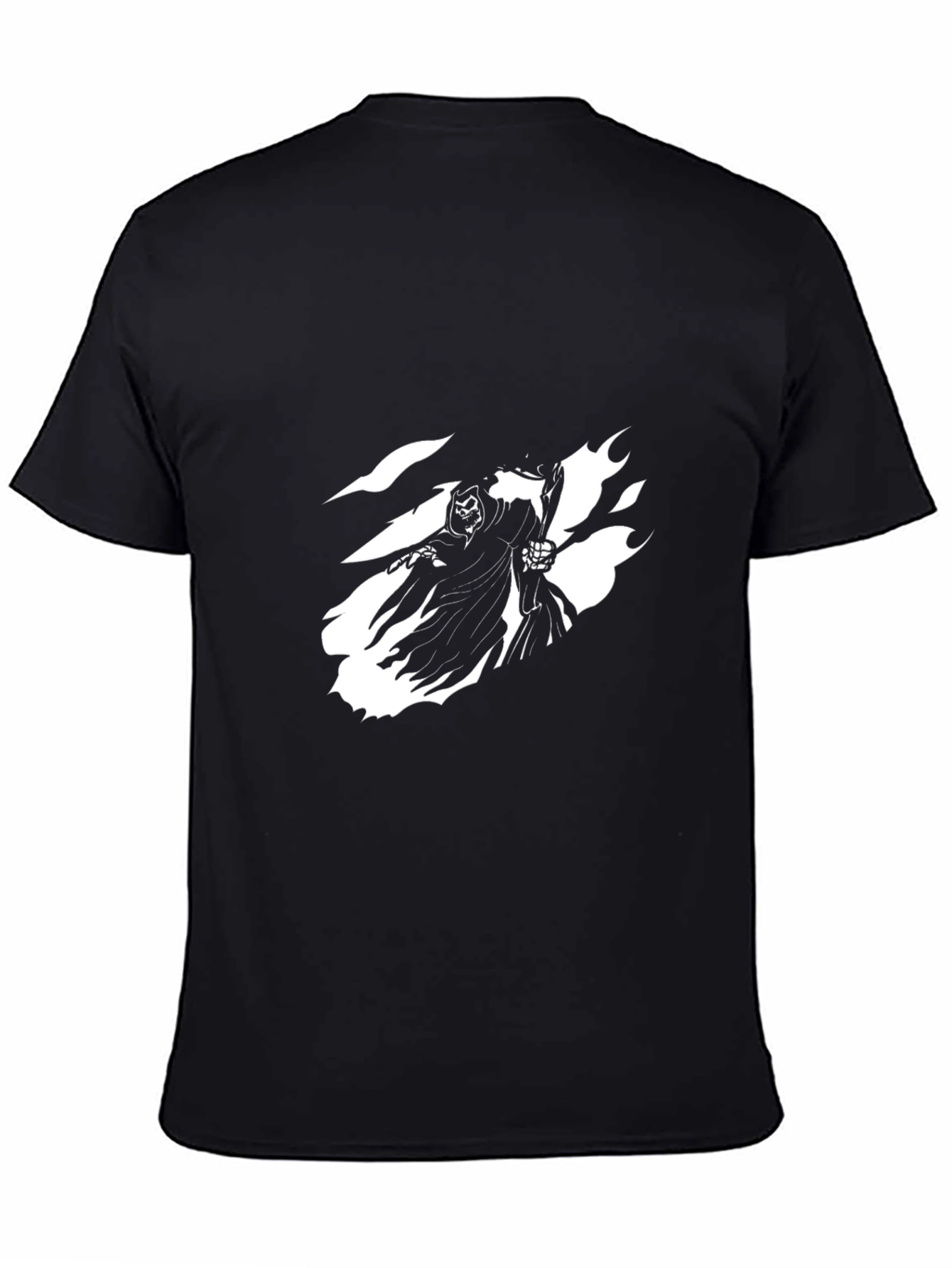 Grim Reaper Graphic Tee - Black Cotton T-Shirt