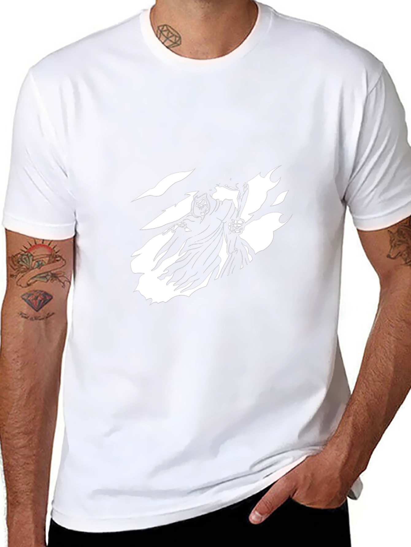 Grim Reaper Graphic Tee - Black Cotton T-Shirt