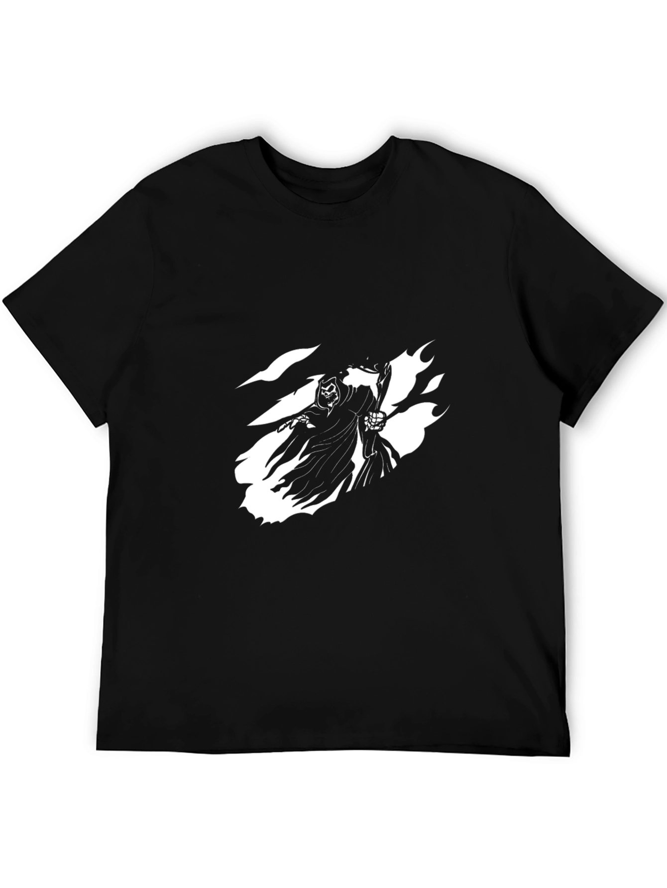 Grim Reaper Graphic Tee - Black Cotton T-Shirt