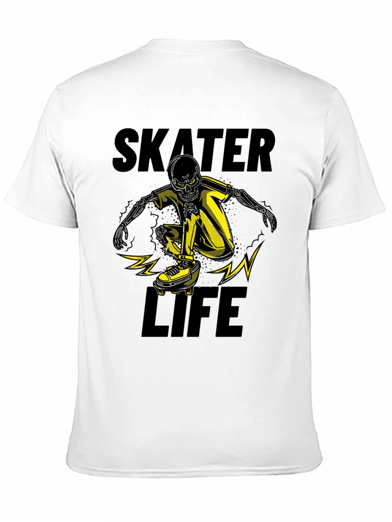 Skater Life Skeleton Graphic Tee - Black