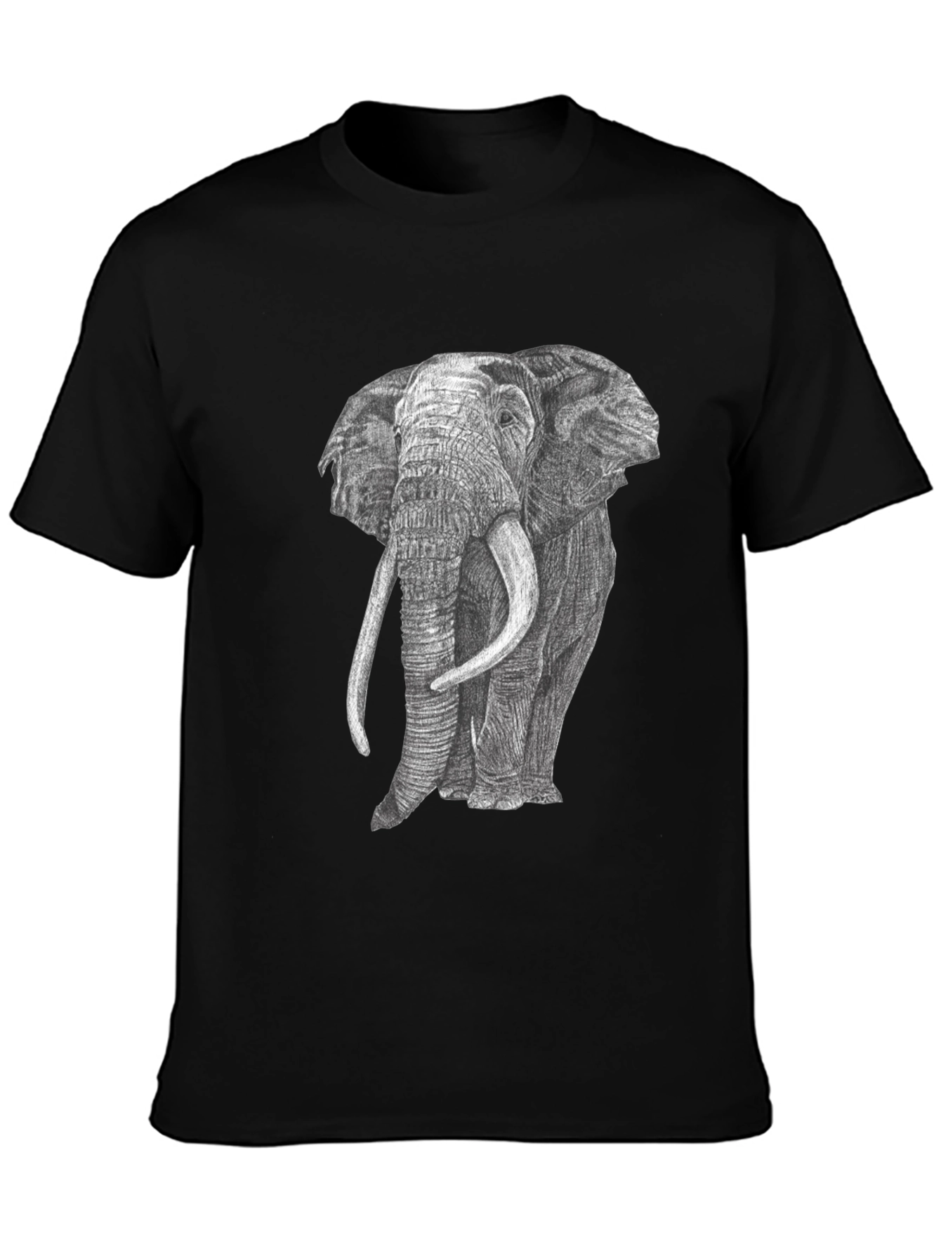 Elephant Graphic Tee - Unisex Black Cotton Shirt