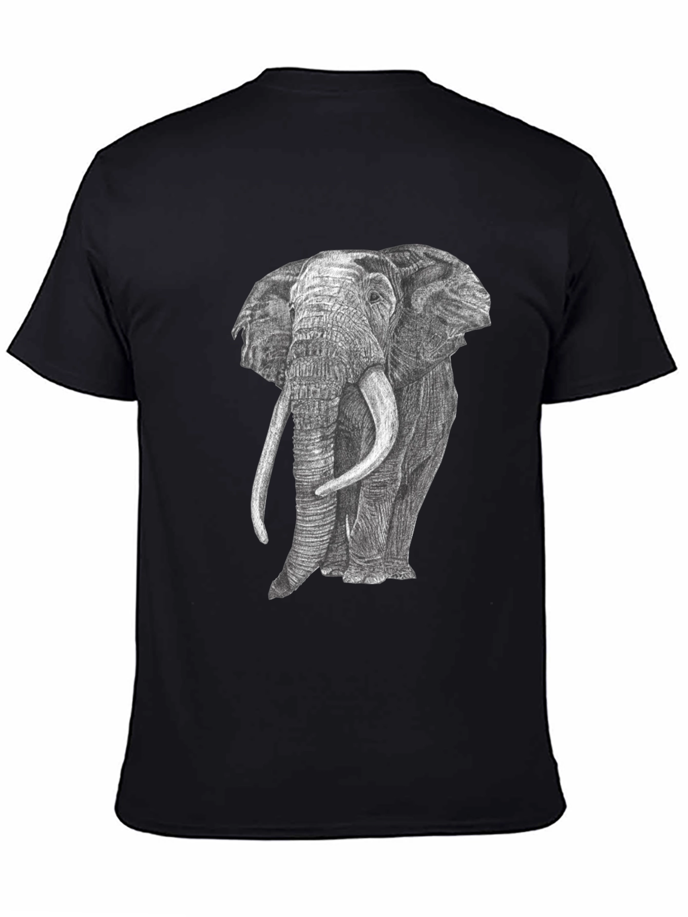 Elephant Graphic Tee - Unisex Black Cotton Shirt