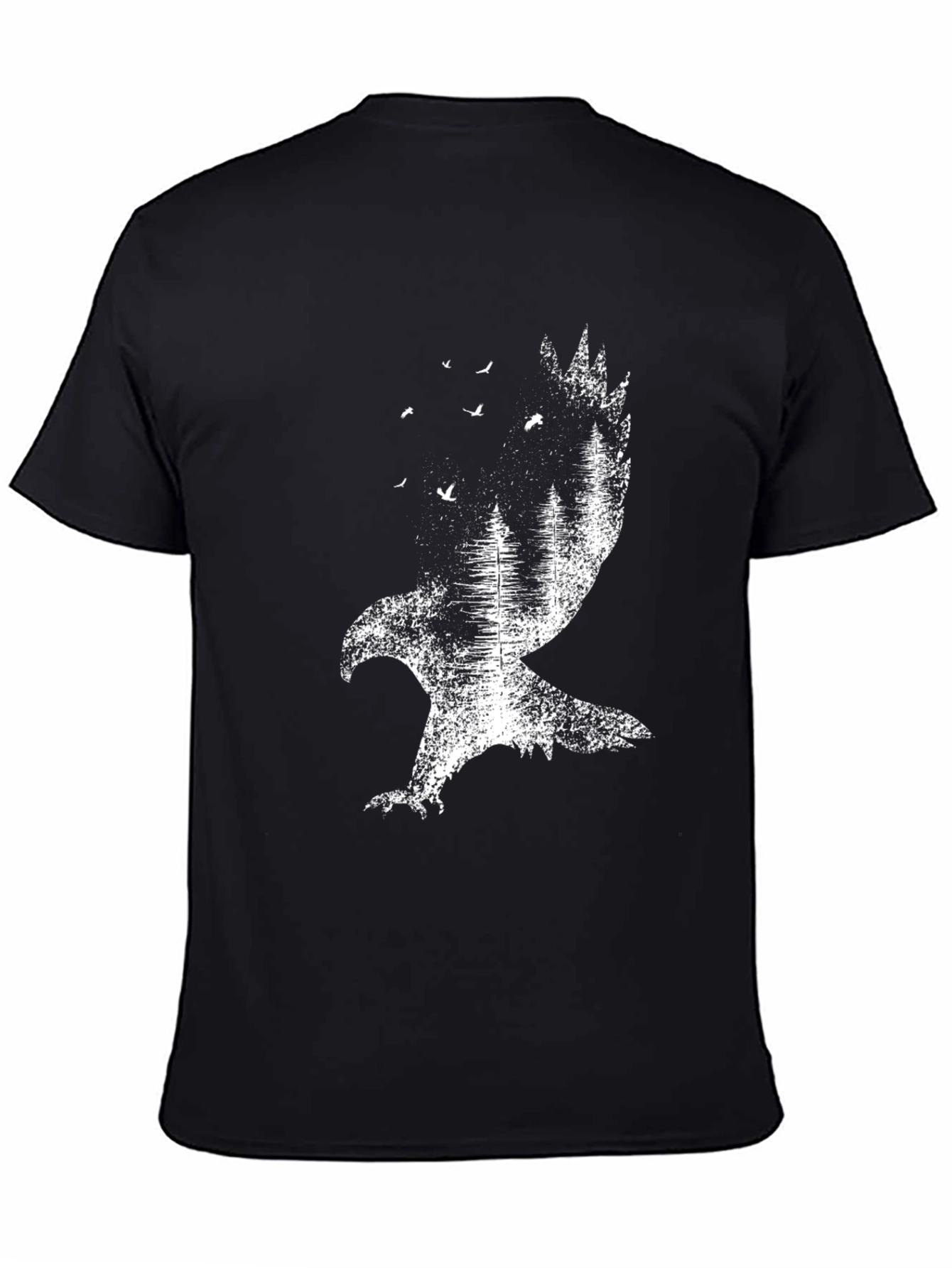 Nature Eagle Graphic Tee - Black Cotton Comfort