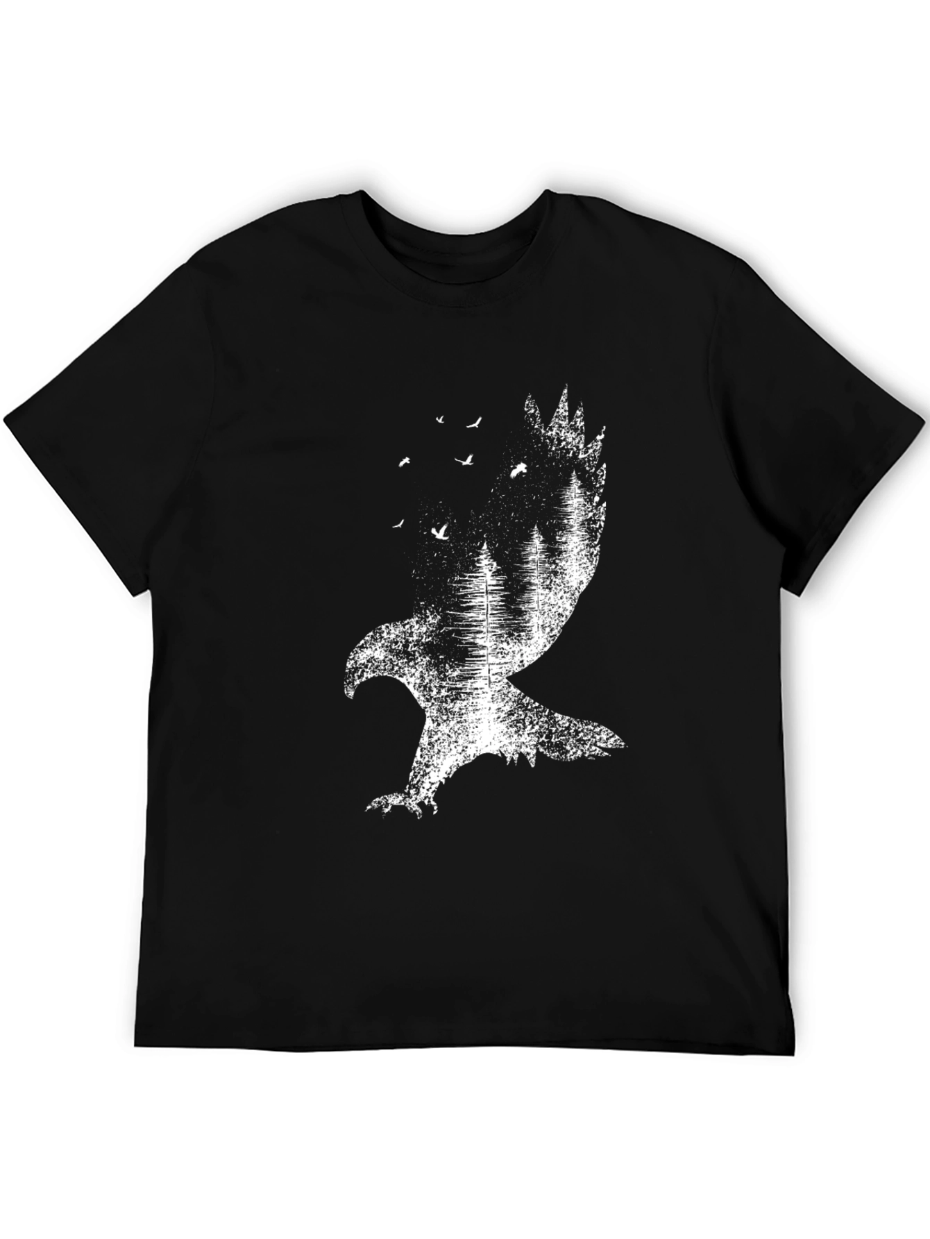 Nature Eagle Graphic Tee - Black Cotton Comfort