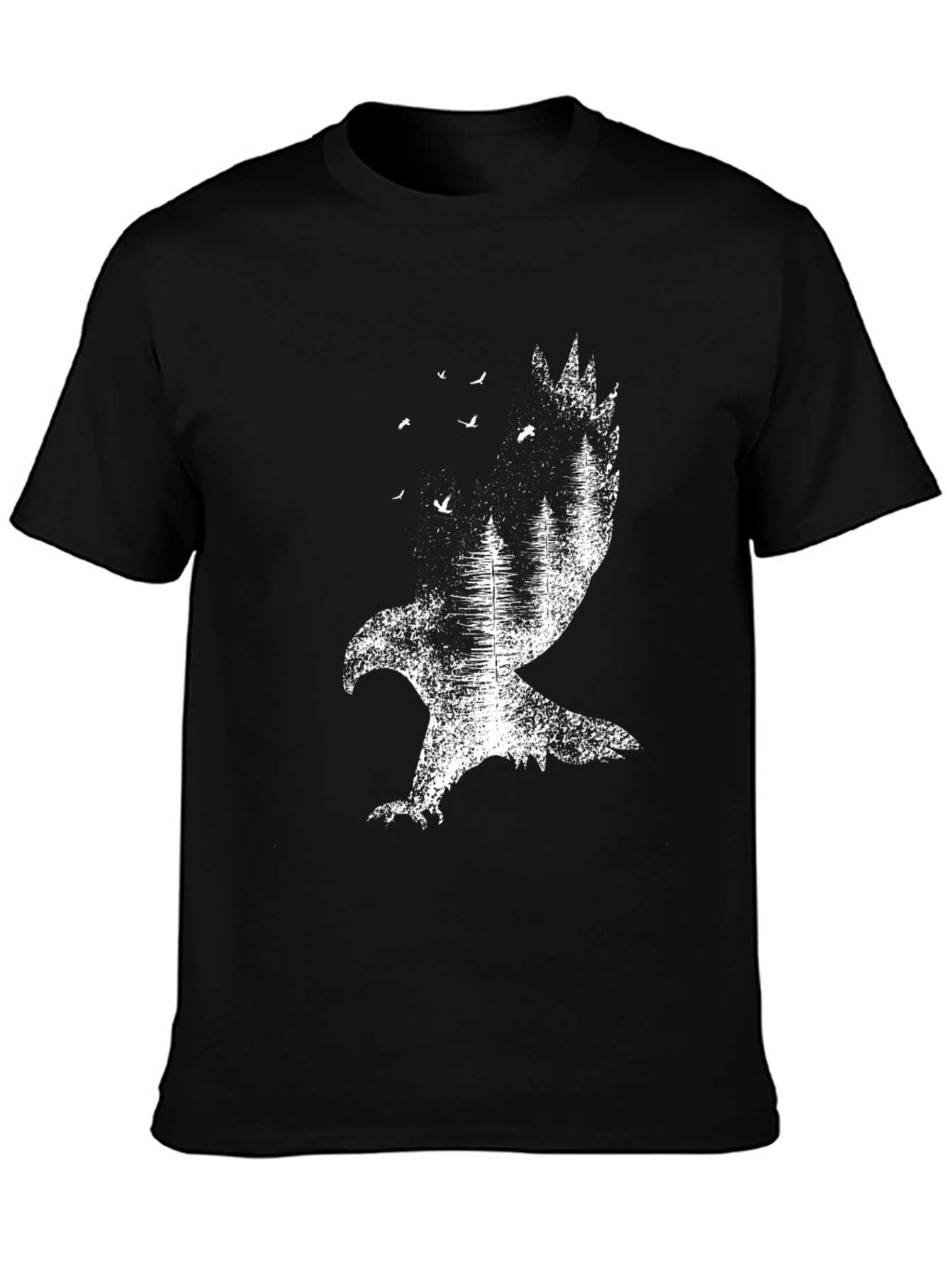 Nature Eagle Graphic Tee - Black Cotton Comfort