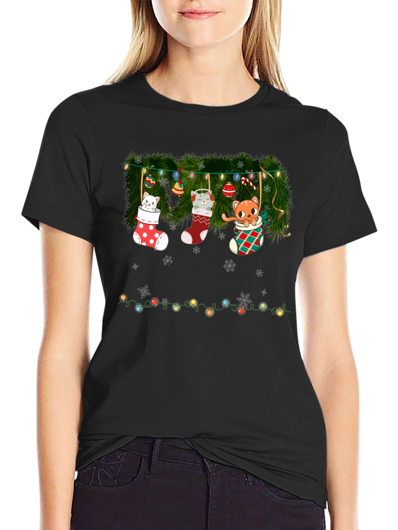 Holiday Cat Stocking T-Shirt