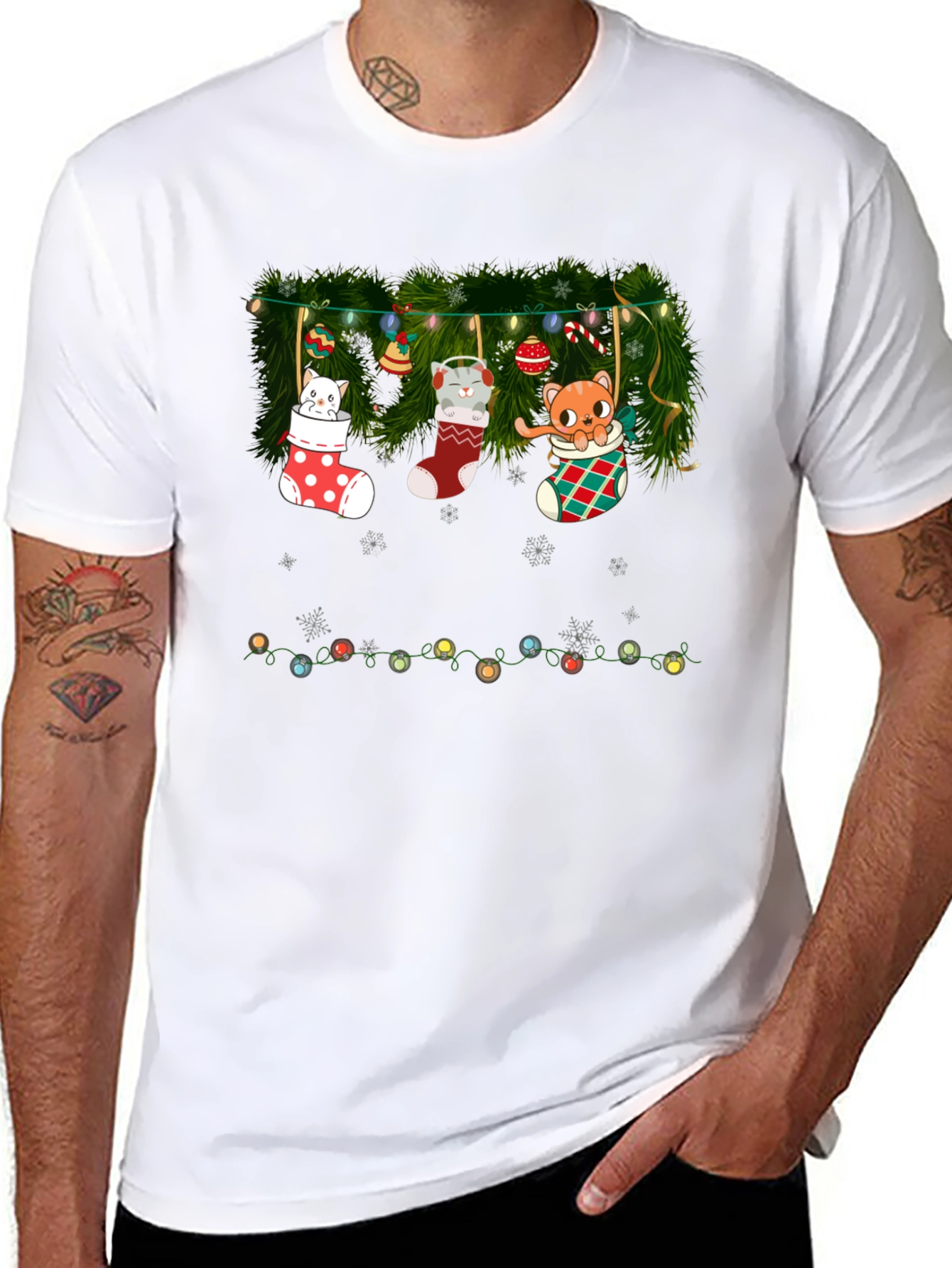 Holiday Cat Stocking T-Shirt