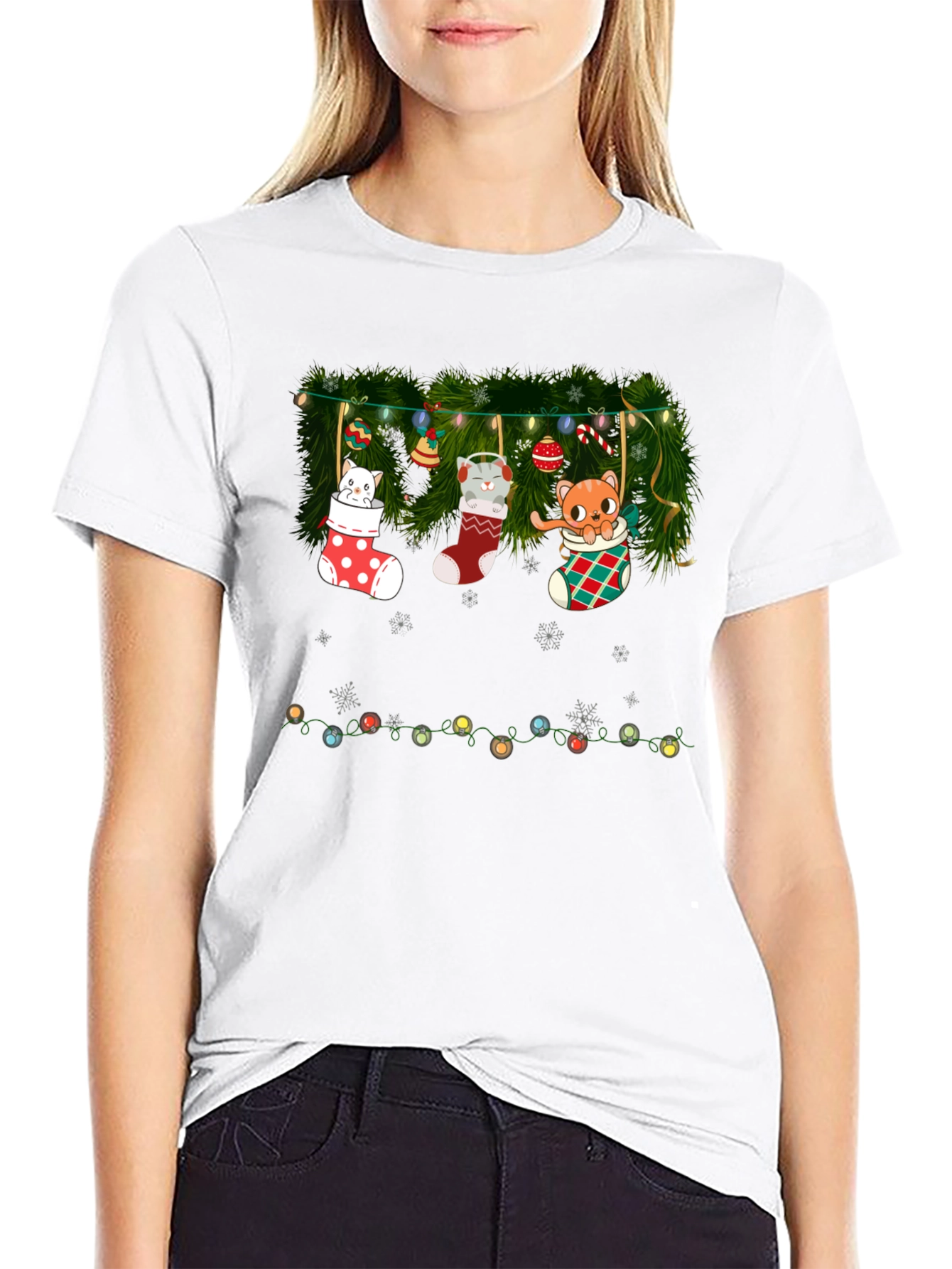 Holiday Cat Stocking T-Shirt