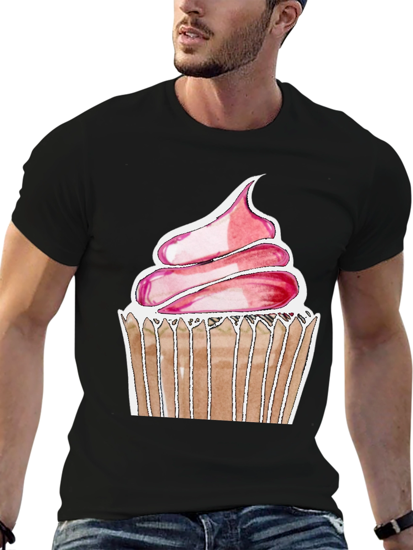 Cupcake Graphic Tee - Soft Cotton Black T-Shirt