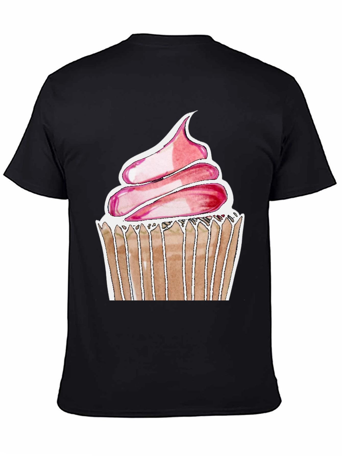 Cupcake Graphic Tee - Soft Cotton Black T-Shirt