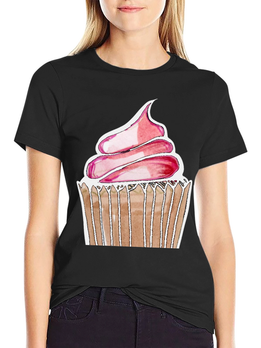 Cupcake Graphic Tee - Soft Cotton Black T-Shirt
