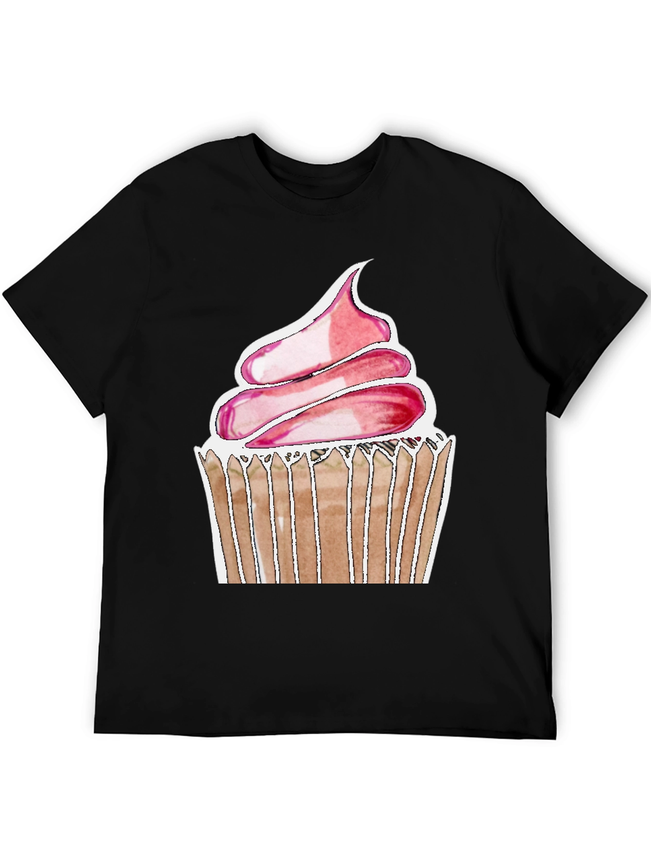 Cupcake Graphic Tee - Soft Cotton Black T-Shirt