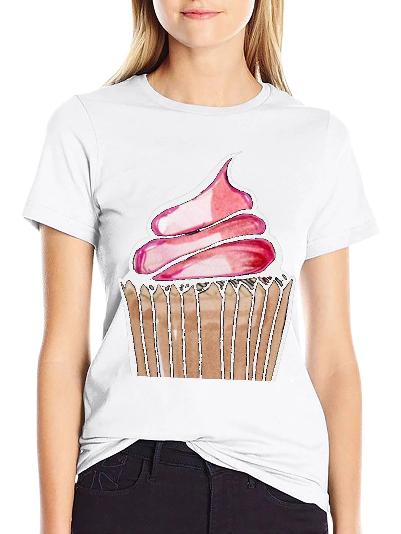 Cupcake Graphic Tee - Soft Cotton Black T-Shirt