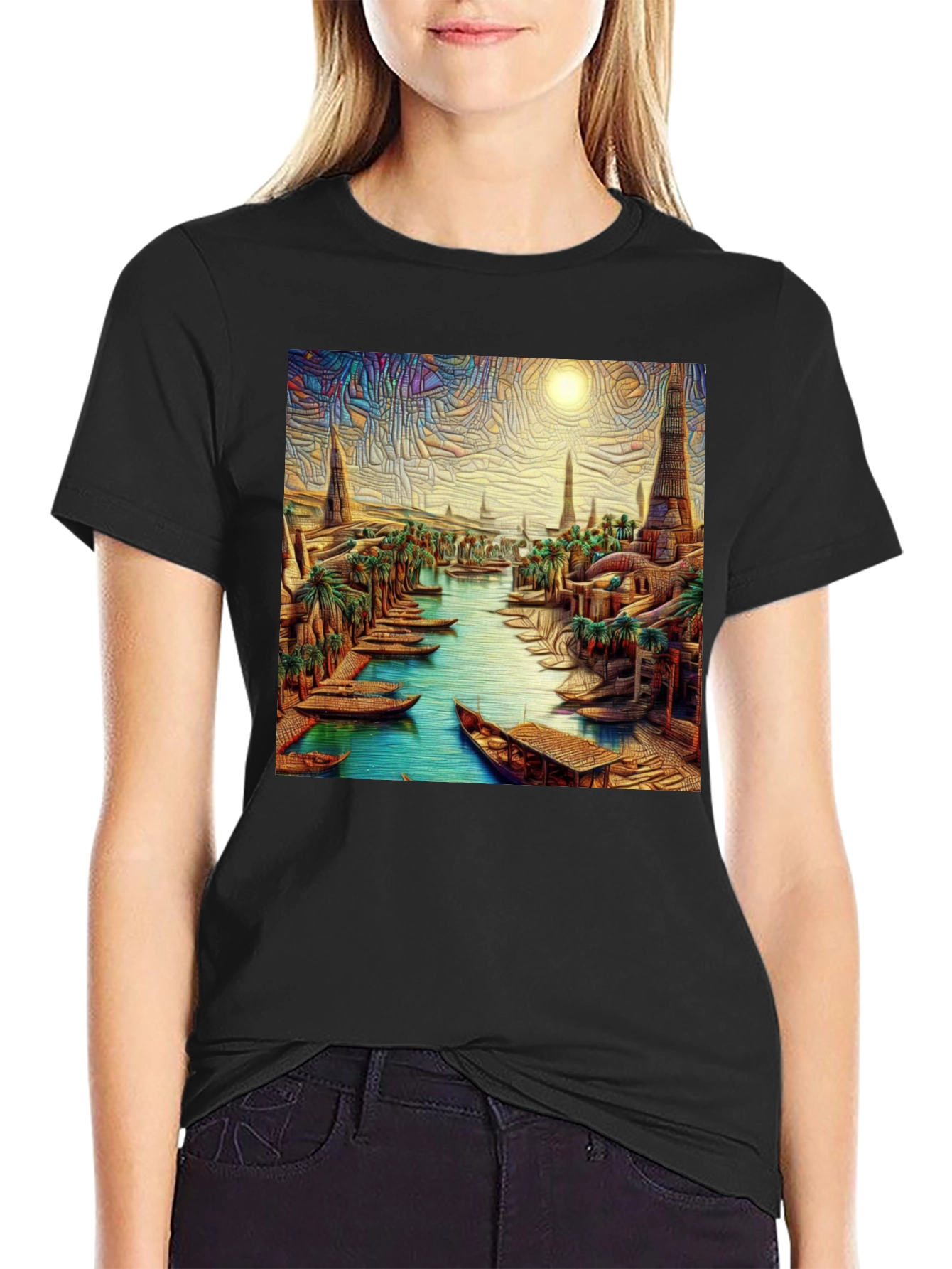 Ancient City River Black T-Shirt