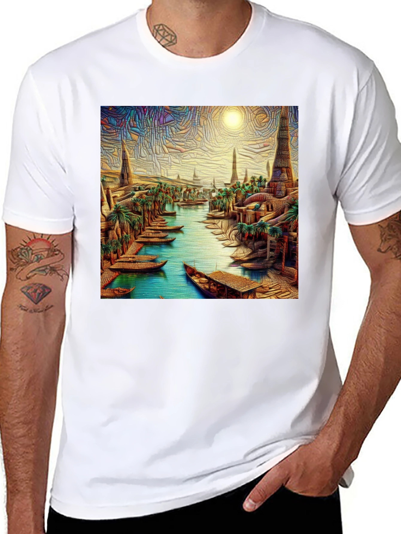 Ancient City River Black T-Shirt
