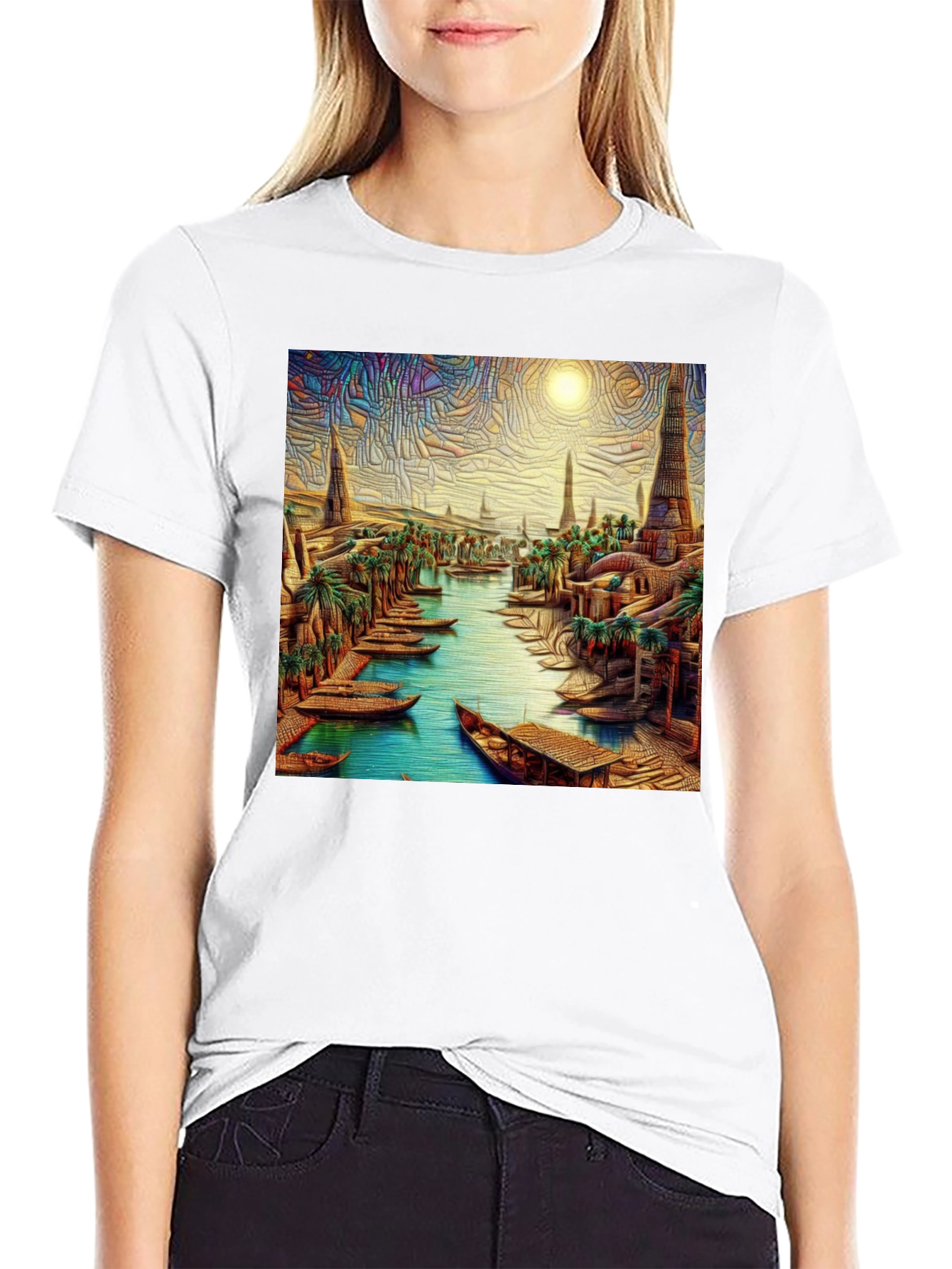 Ancient City River Black T-Shirt