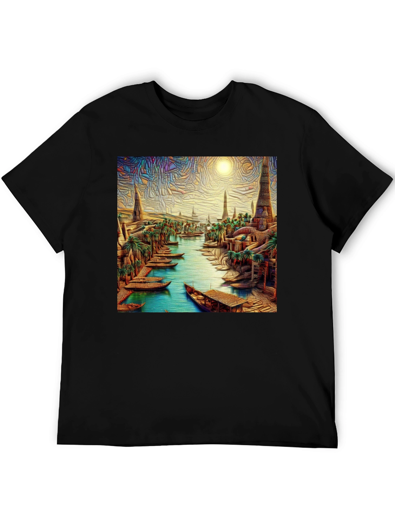 Ancient City River Black T-Shirt