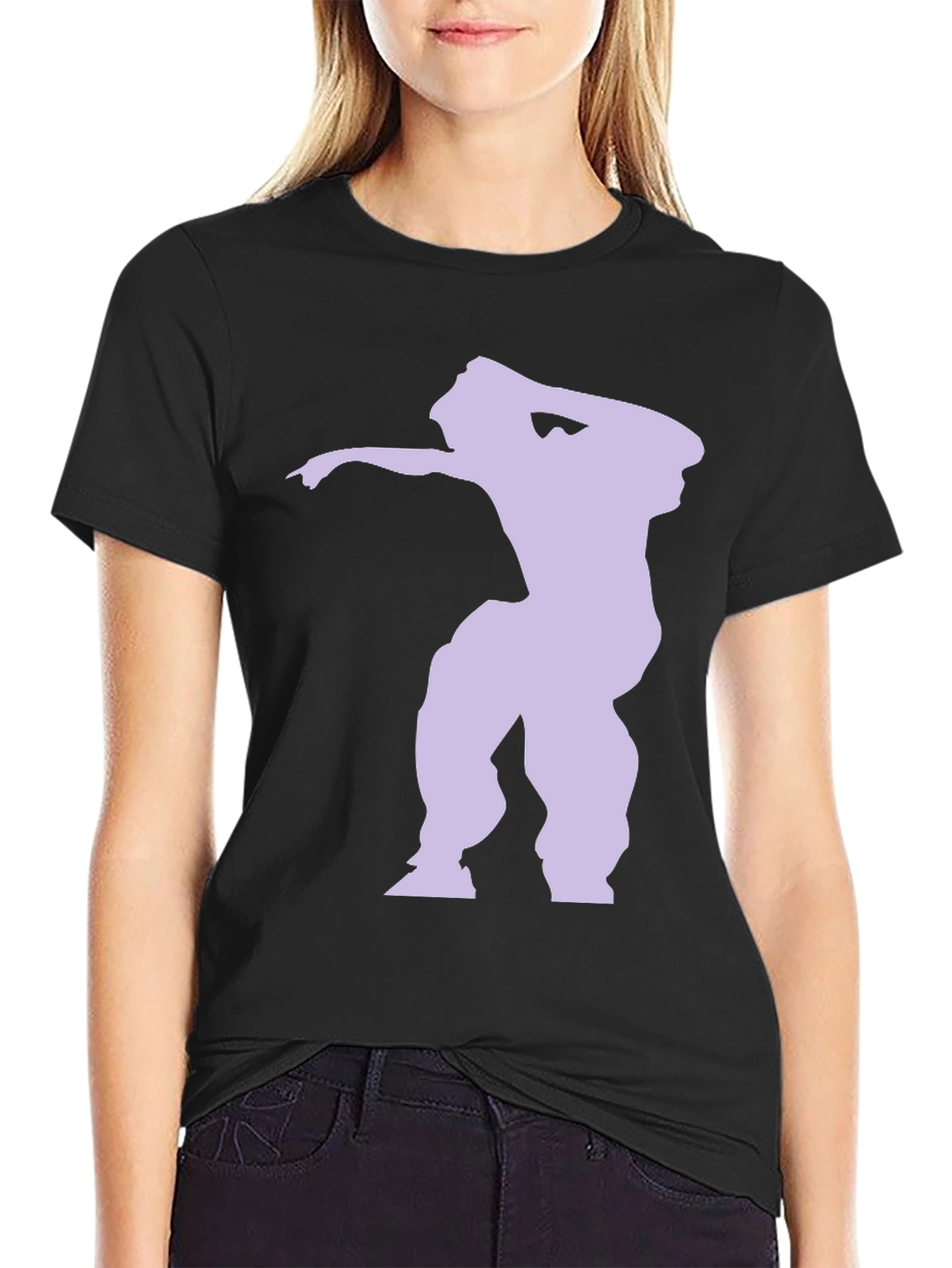 Dabbing Silhouette Graphic Tee - Black