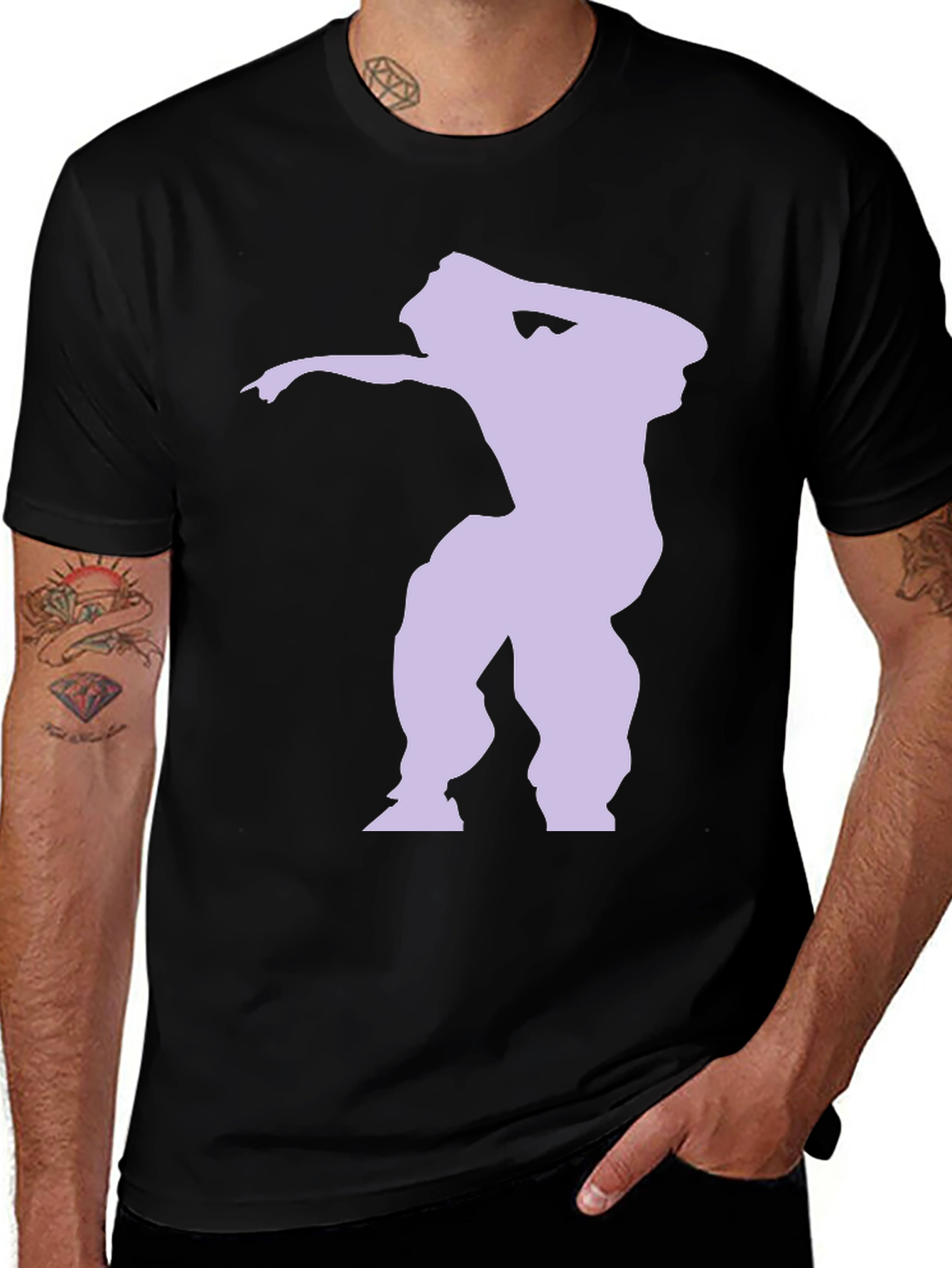 Dabbing Silhouette Graphic Tee - Black