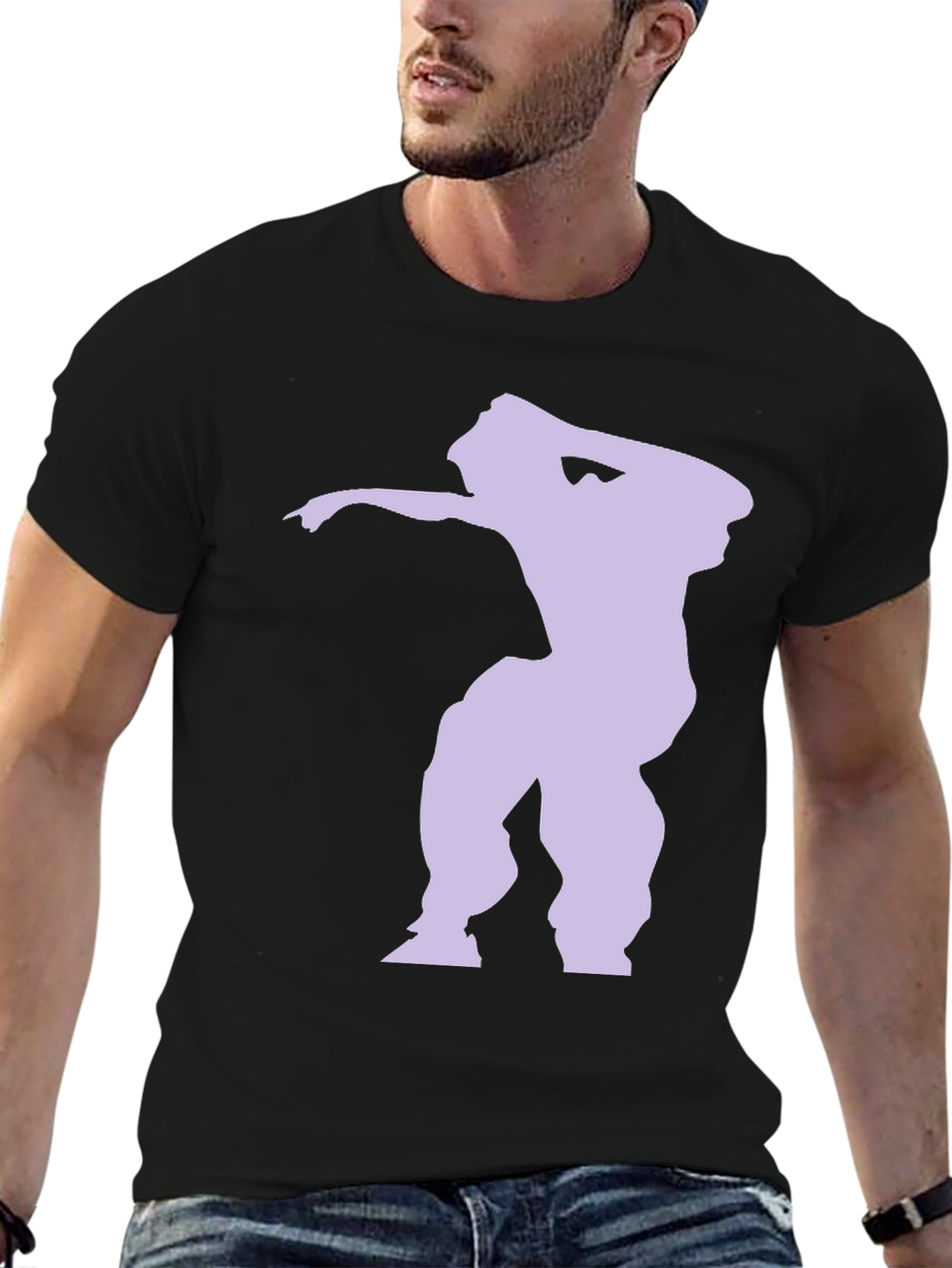 Dabbing Silhouette Graphic Tee - Black