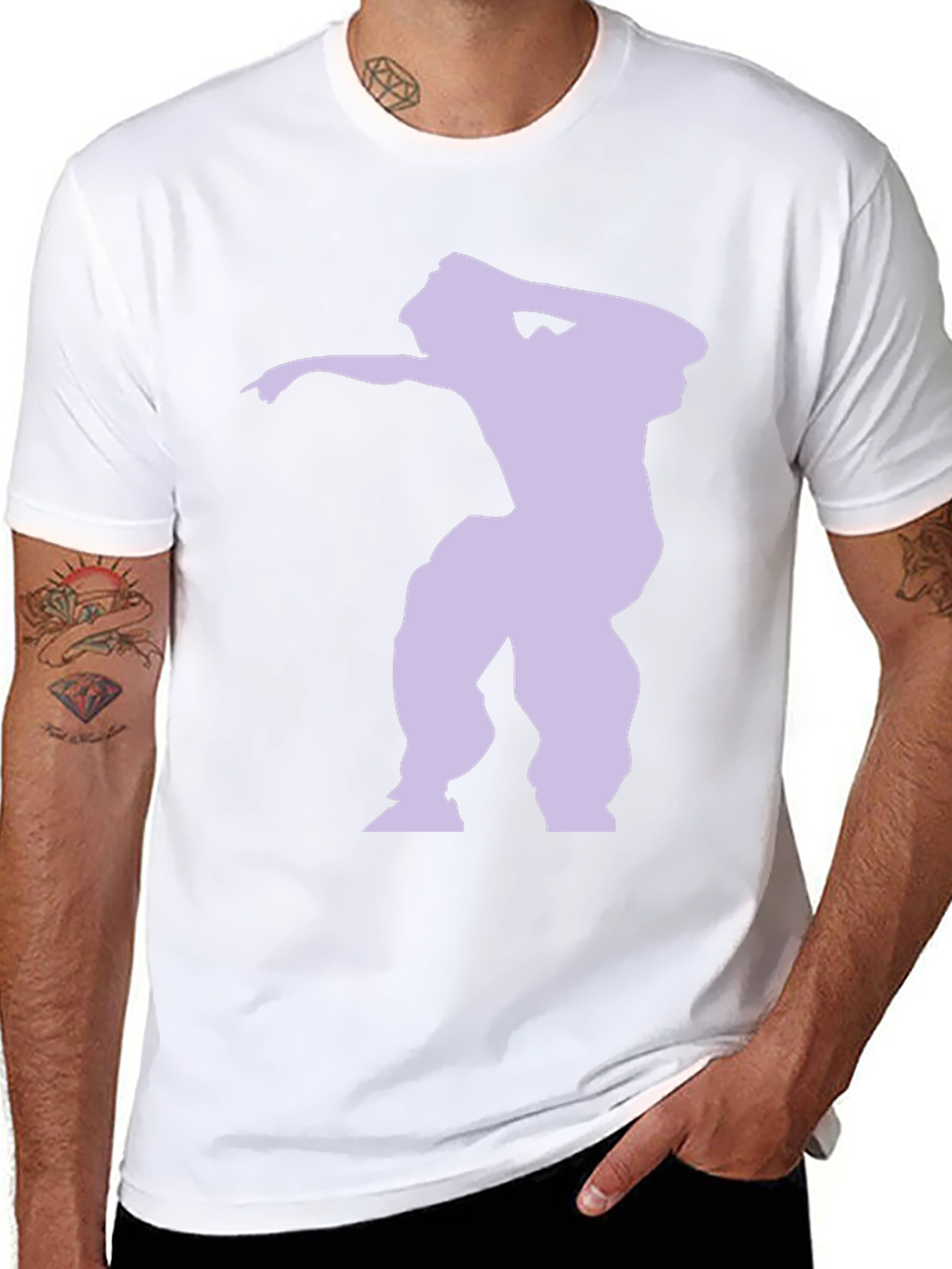 Dabbing Silhouette Graphic Tee - Black