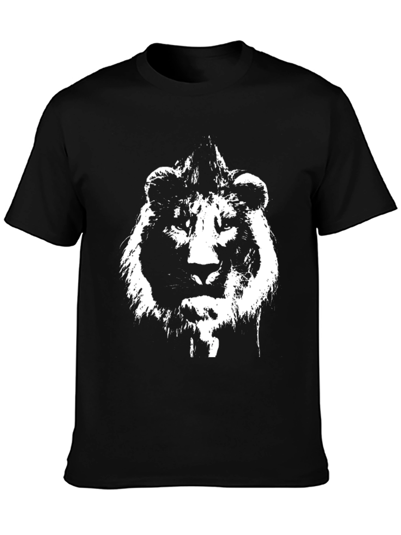 Lion Graphic T-Shirt - Black Cotton Tee