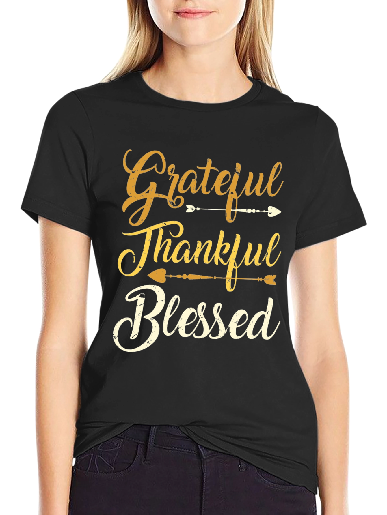 Grateful Thankful Blessed Graphic T-Shirt