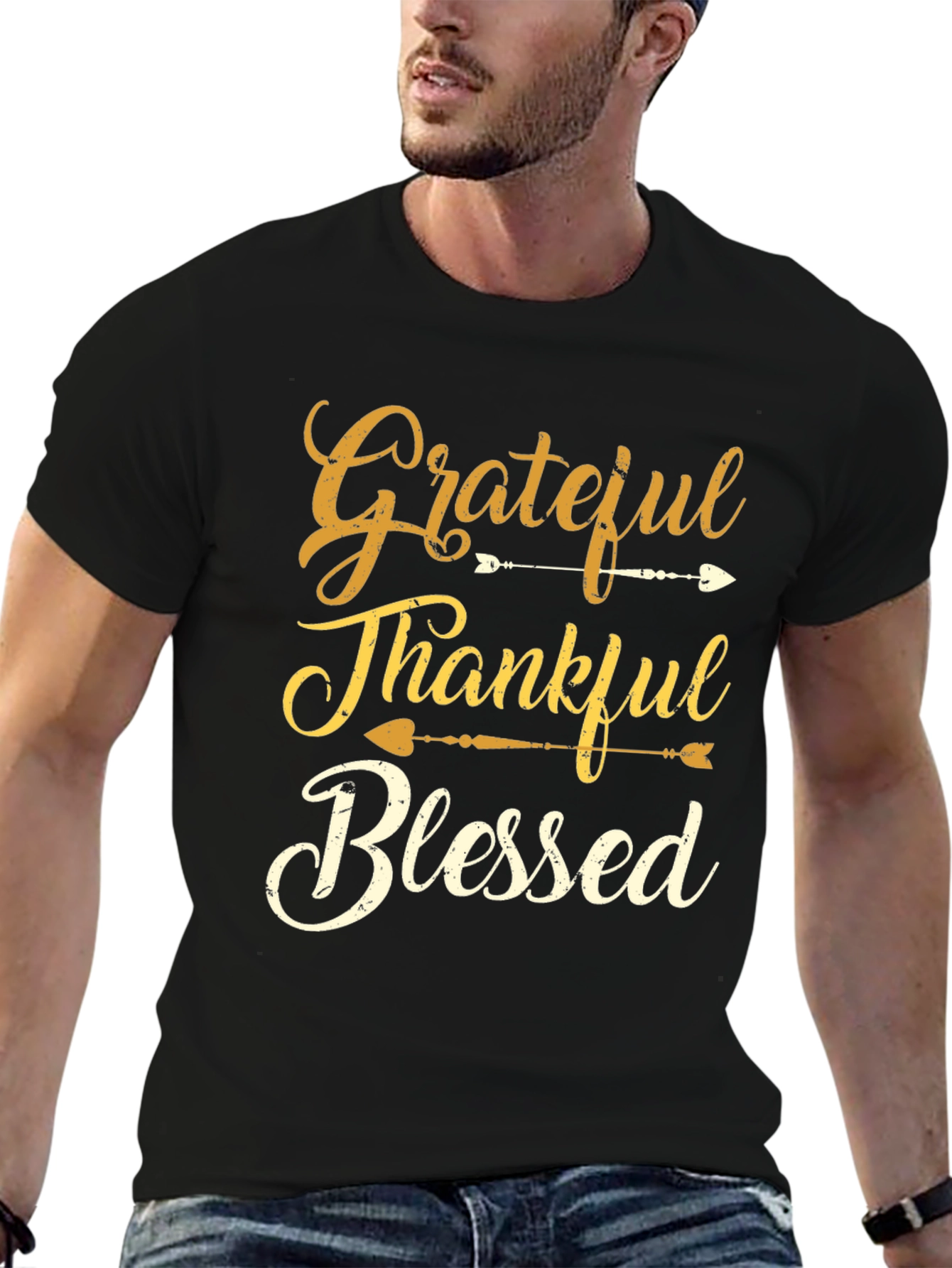 Grateful Thankful Blessed Graphic T-Shirt