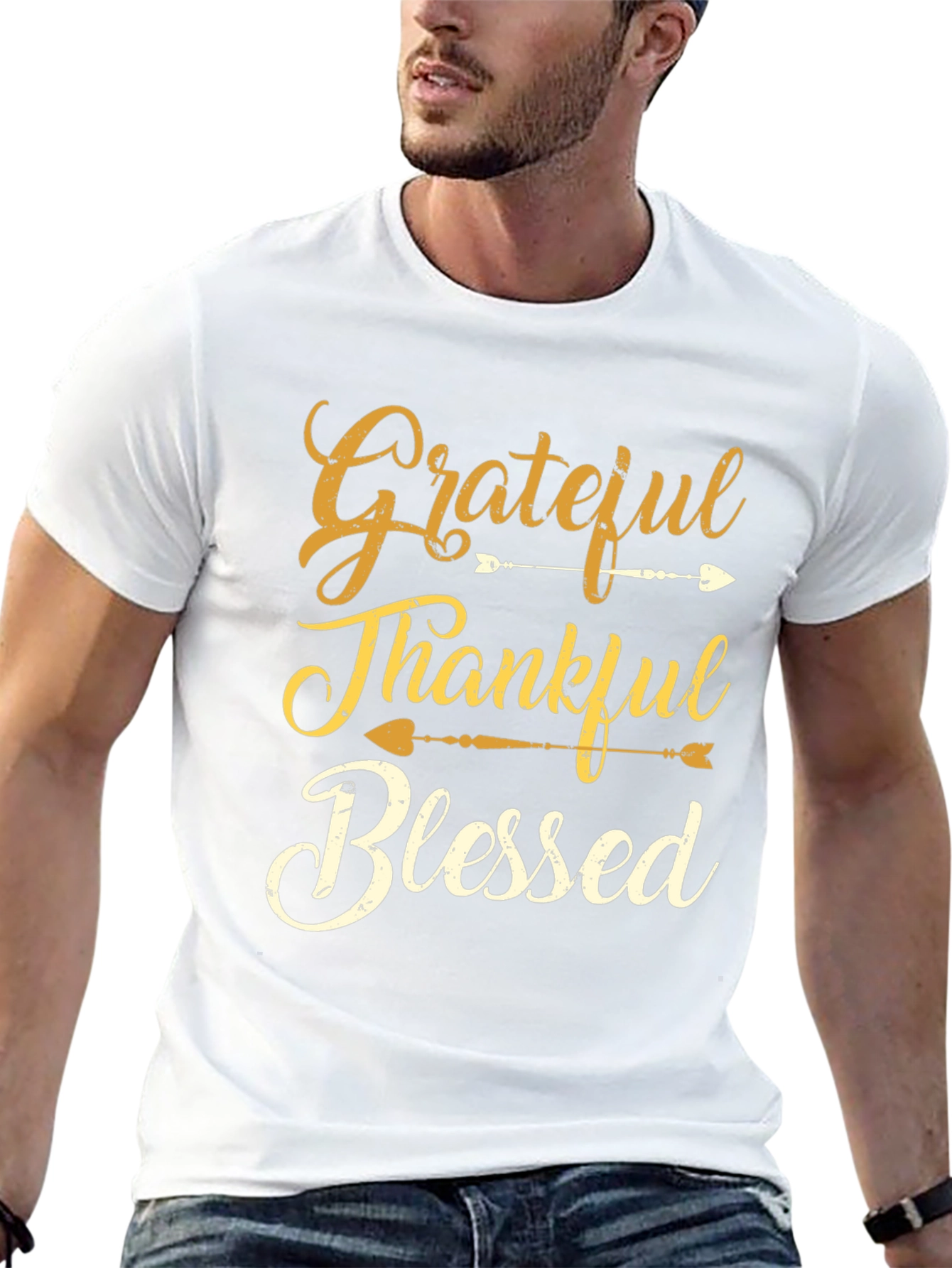 Grateful Thankful Blessed Graphic T-Shirt