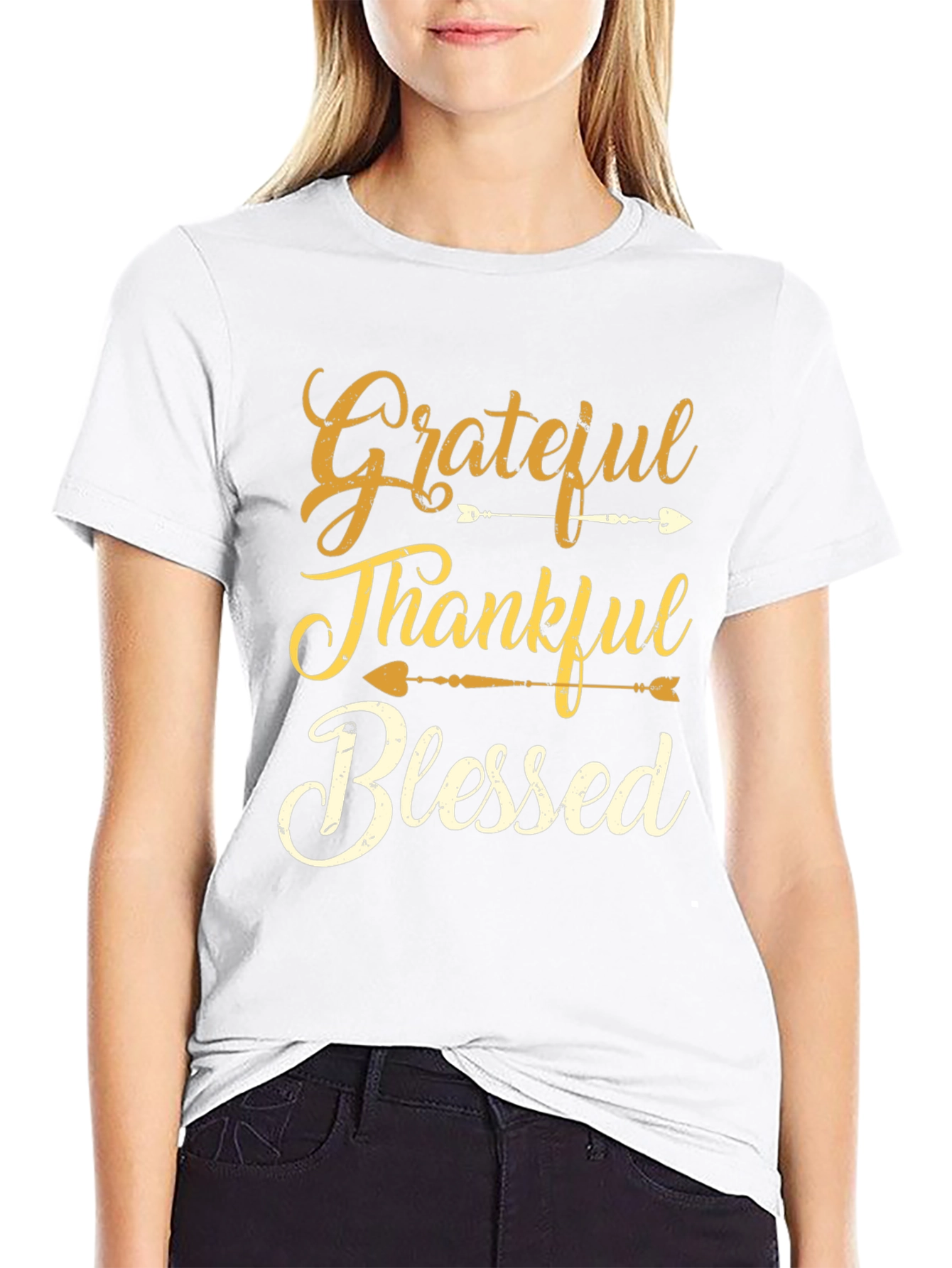 Grateful Thankful Blessed Graphic T-Shirt