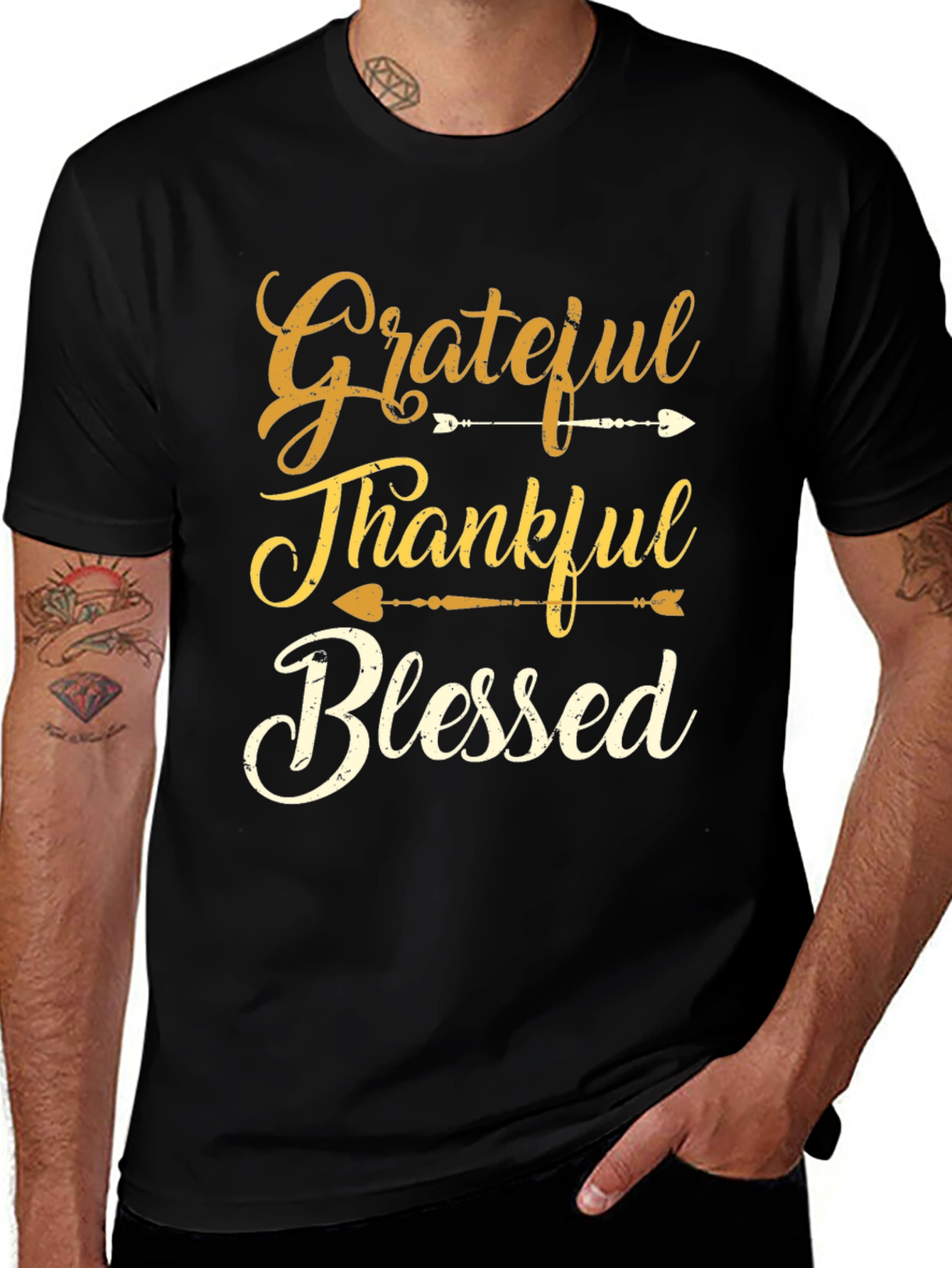 Grateful Thankful Blessed Graphic T-Shirt