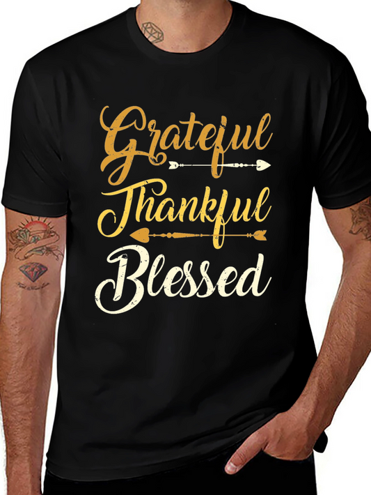 Grateful Thankful Blessed Graphic T-Shirt