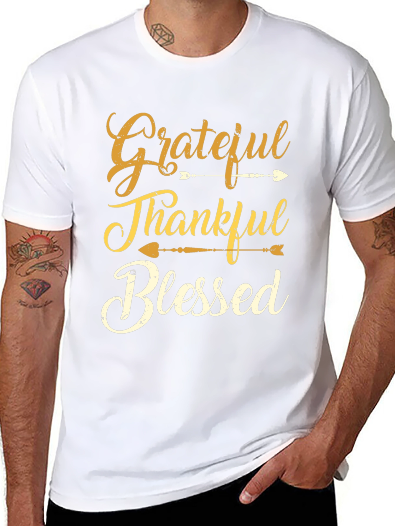 Grateful Thankful Blessed Graphic T-Shirt