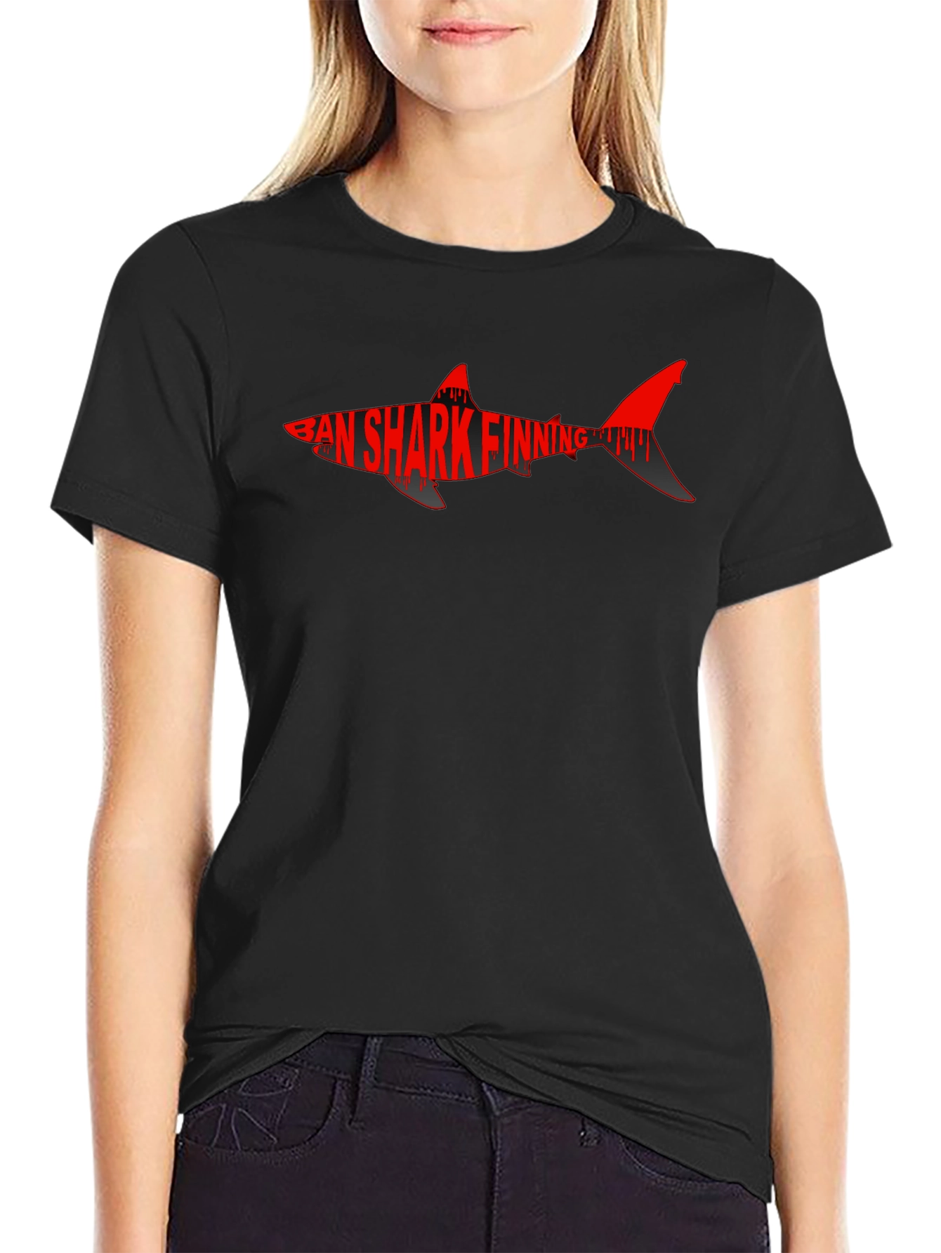 Shark Finning T-Shirt - Black