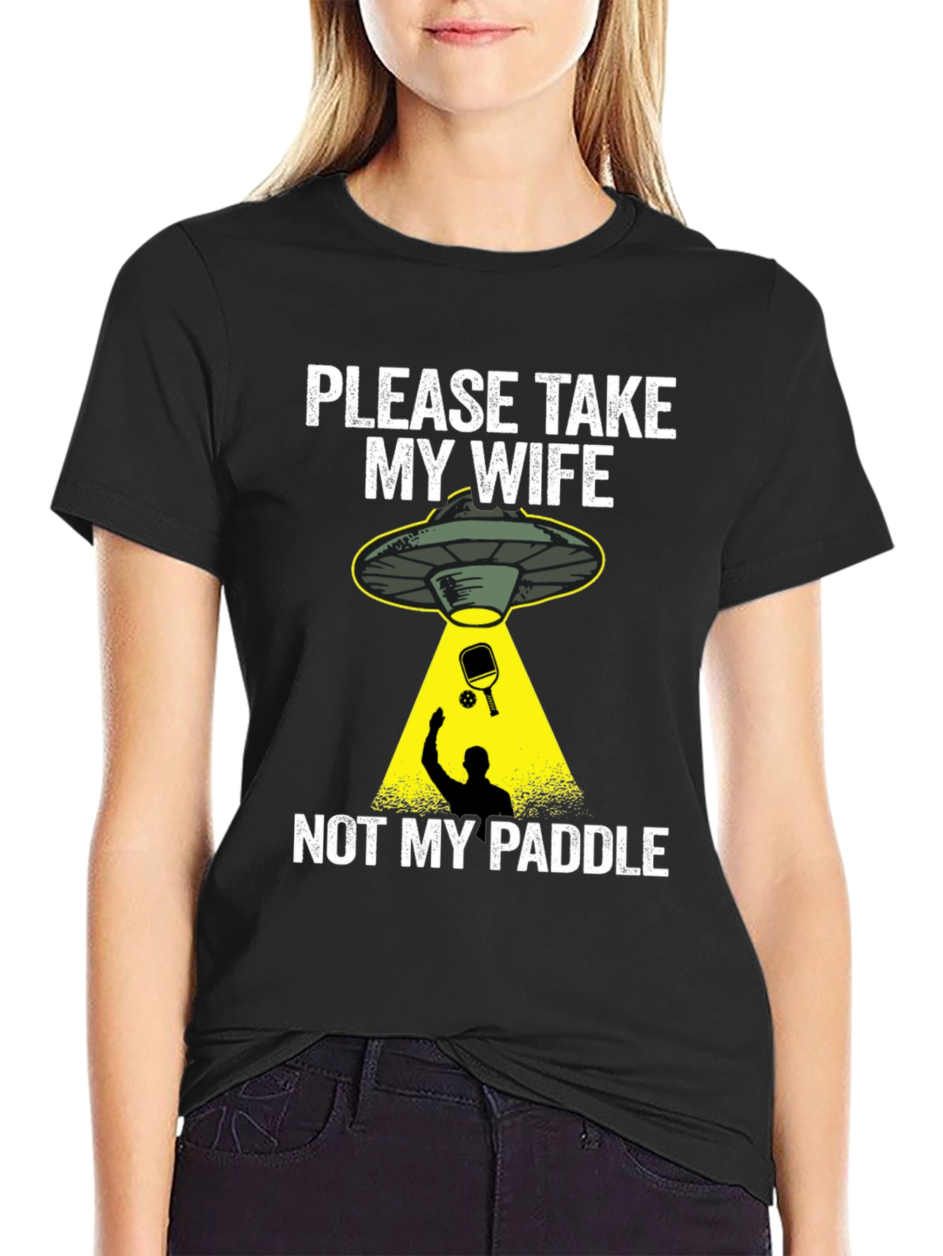 Funny Alien Abduction Pickleball T-Shirt