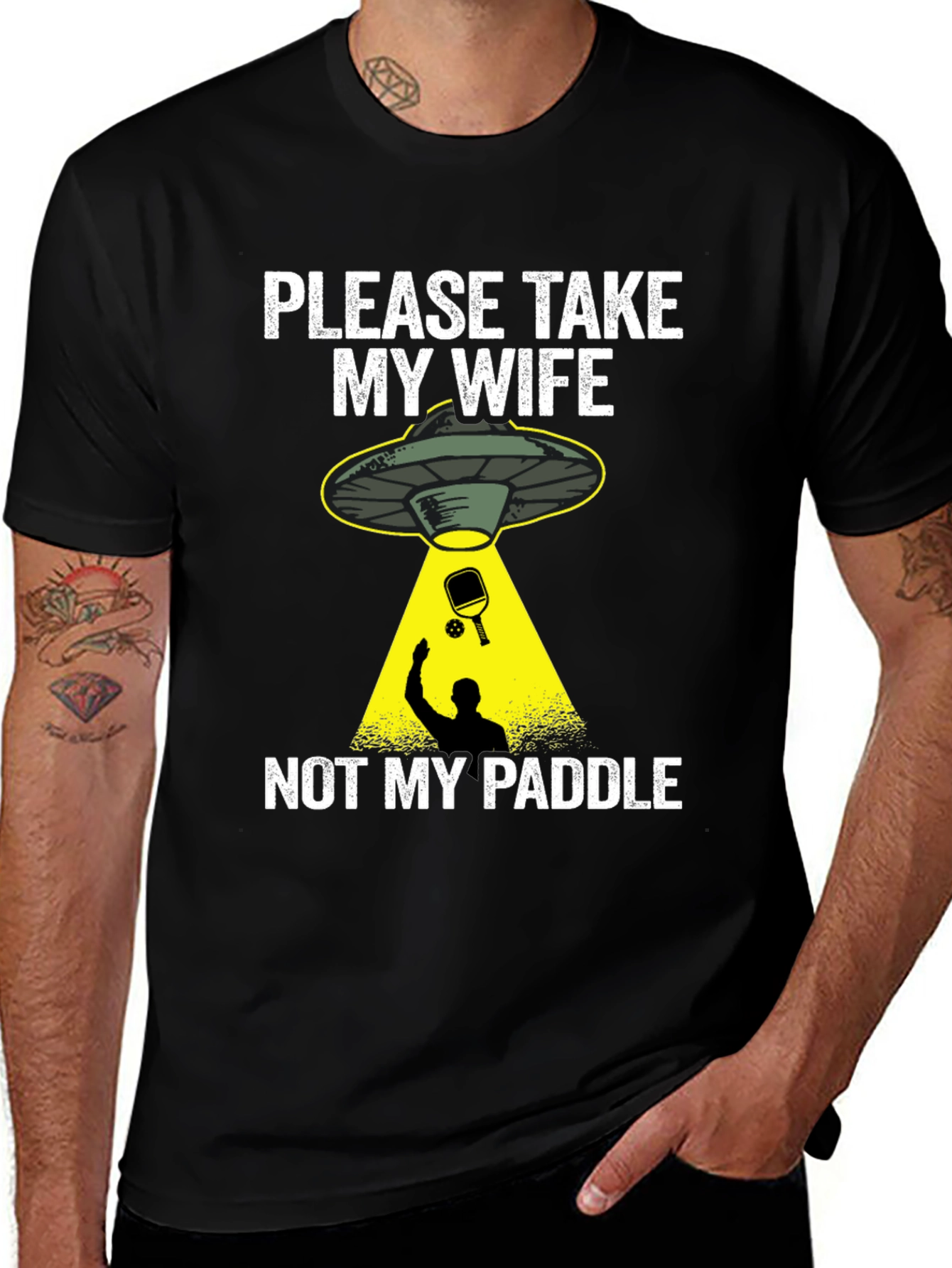 Funny Alien Abduction Pickleball T-Shirt