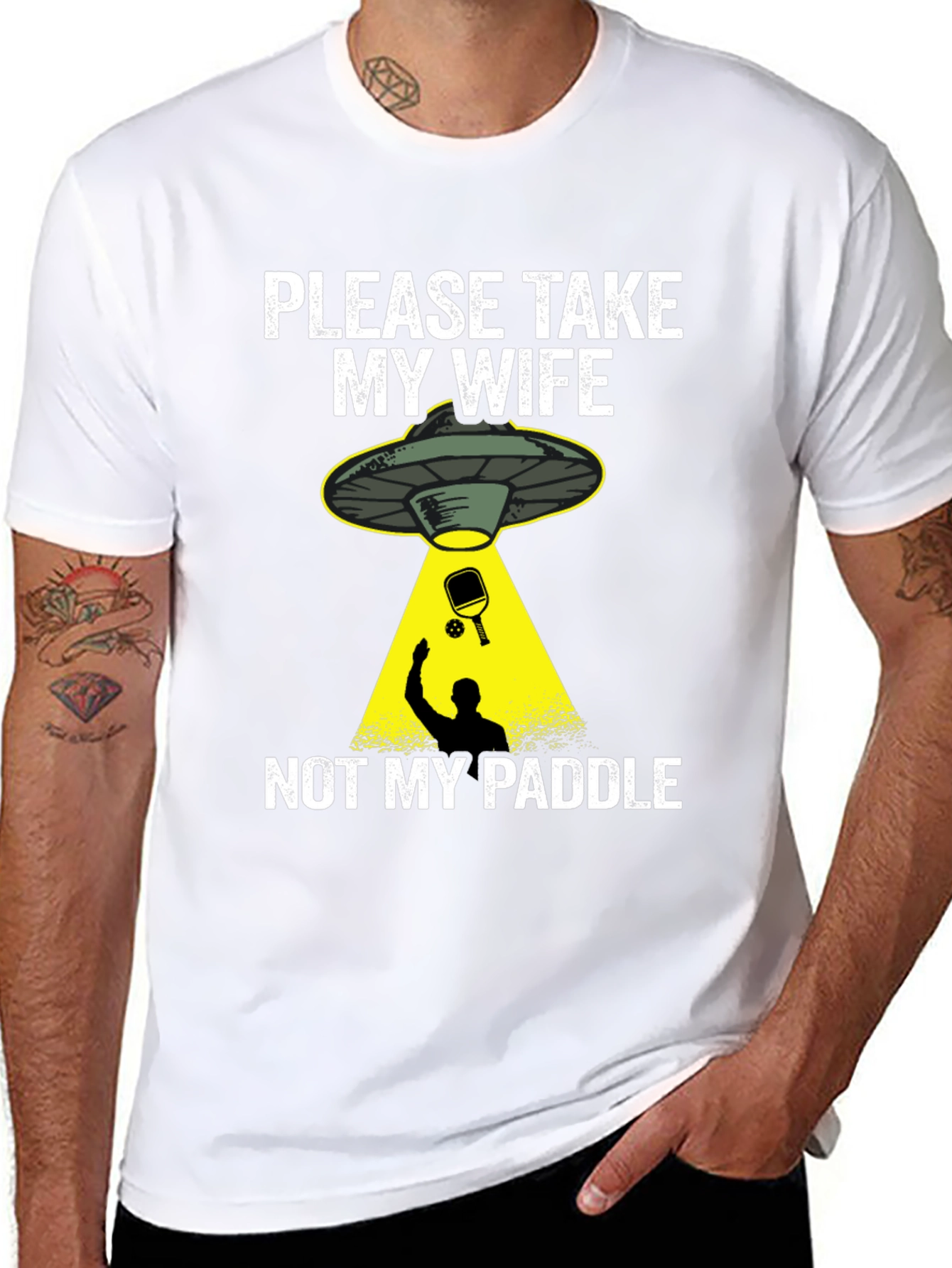 Funny Alien Abduction Pickleball T-Shirt