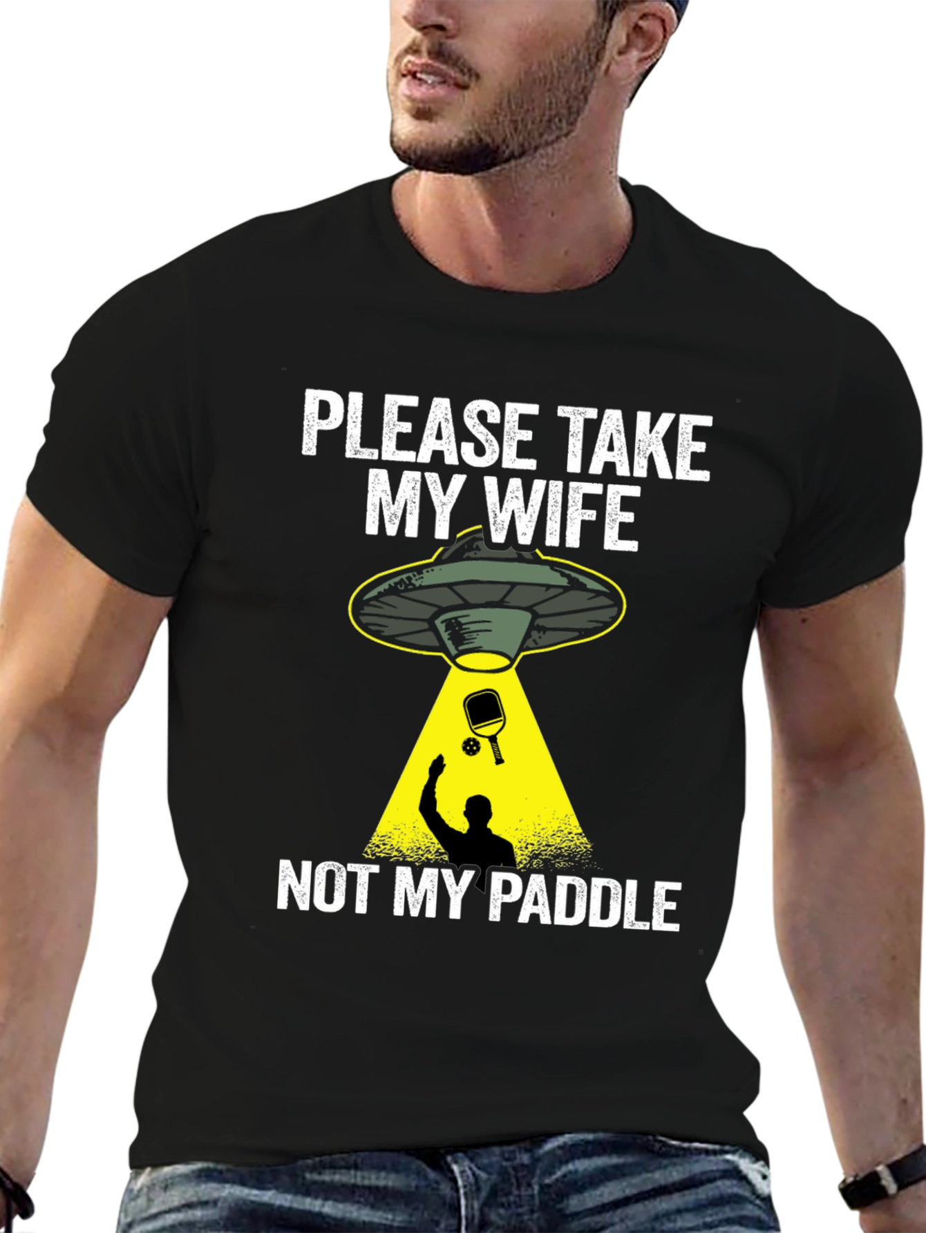 Funny Alien Abduction Pickleball T-Shirt