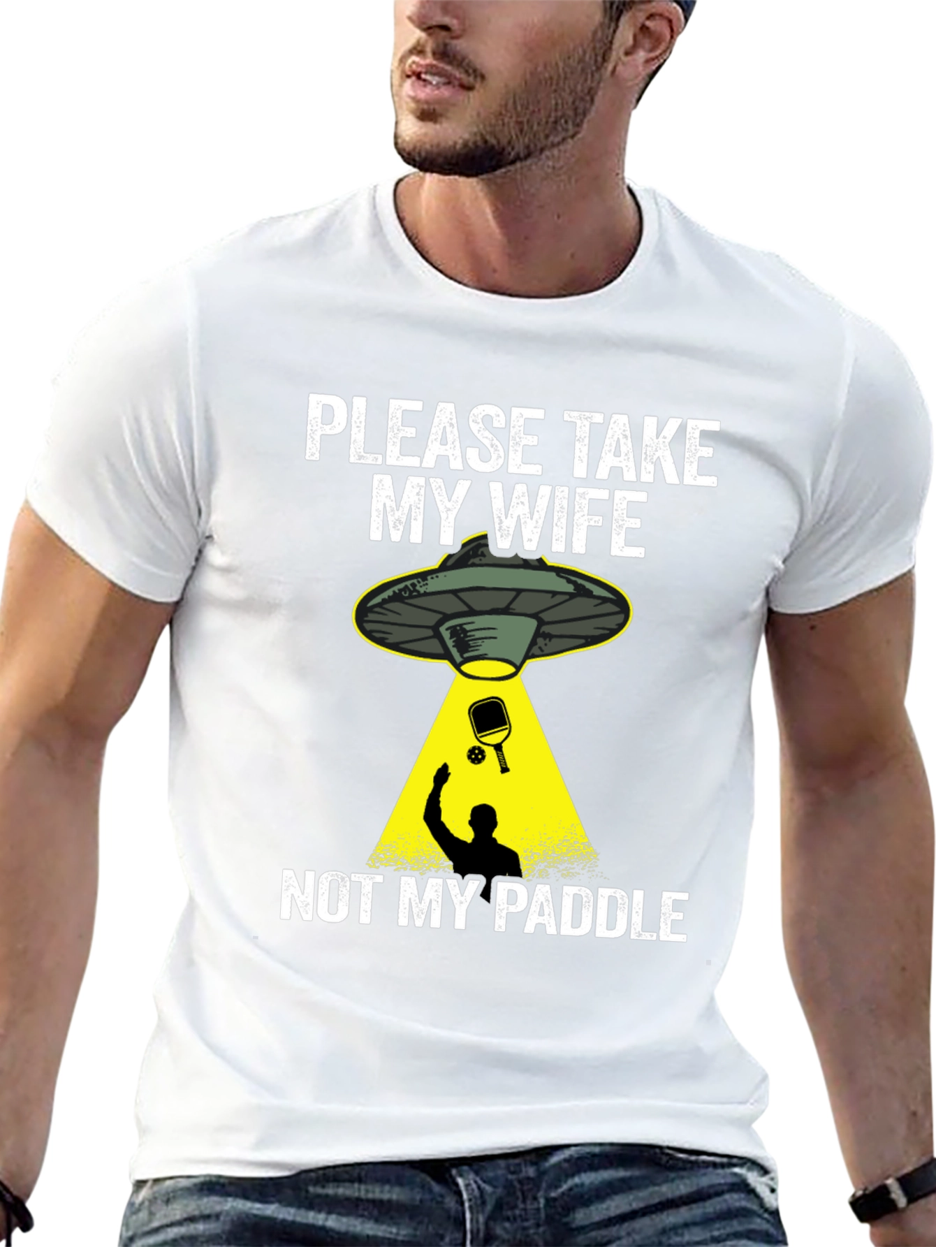 Funny Alien Abduction Pickleball T-Shirt