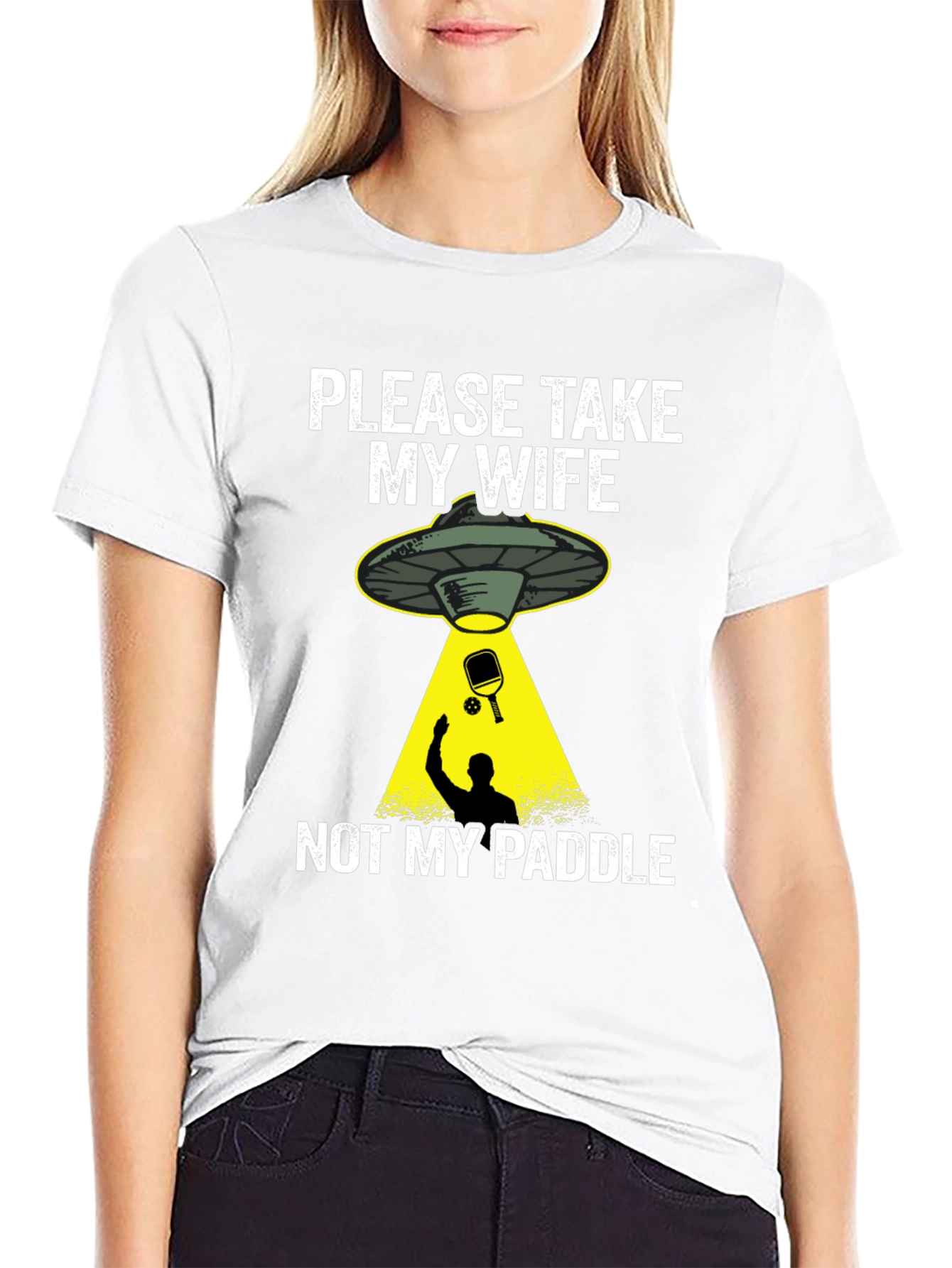 Funny Alien Abduction Pickleball T-Shirt
