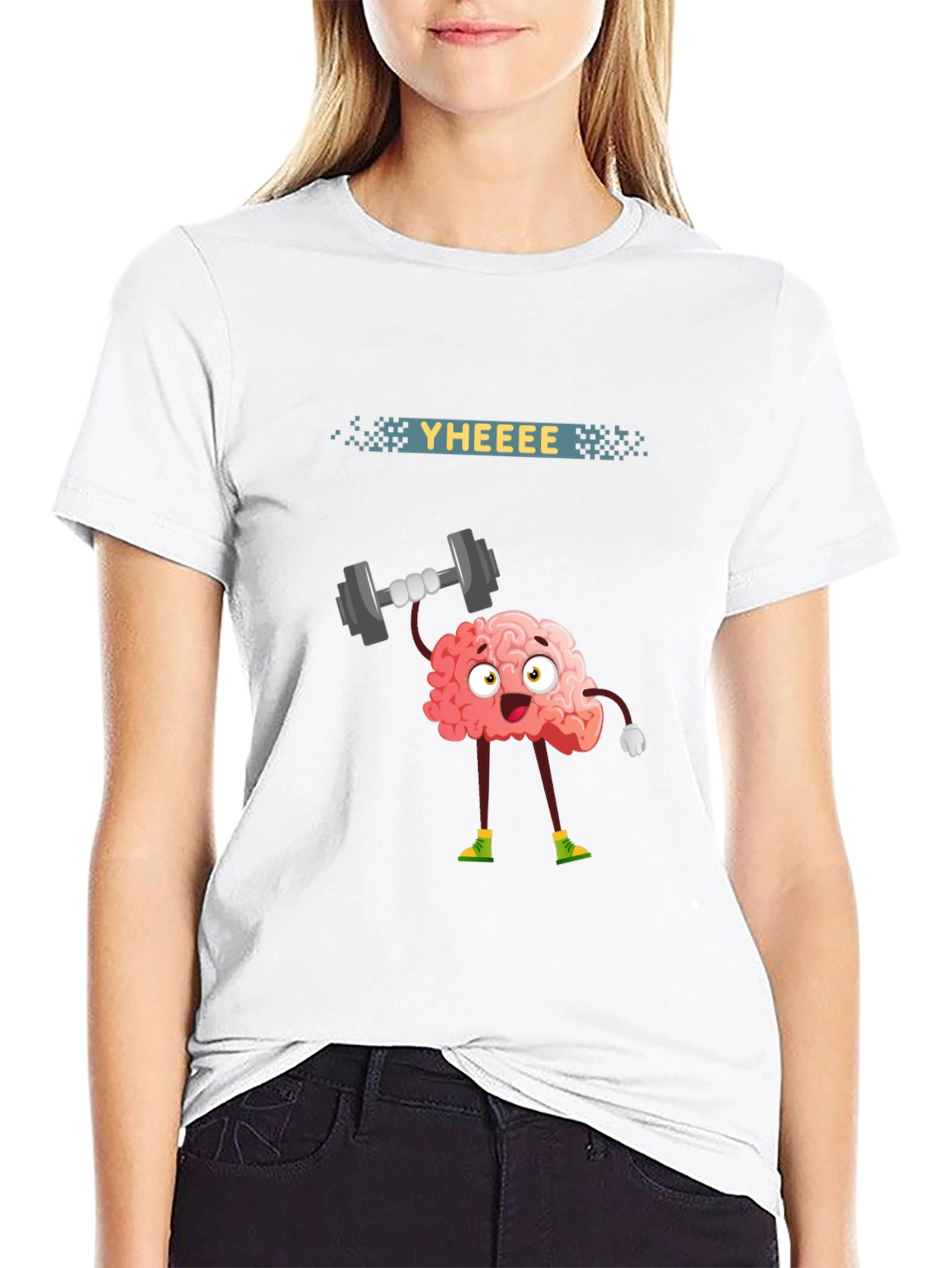 Brain Lifting Weights Graphic T-Shirt